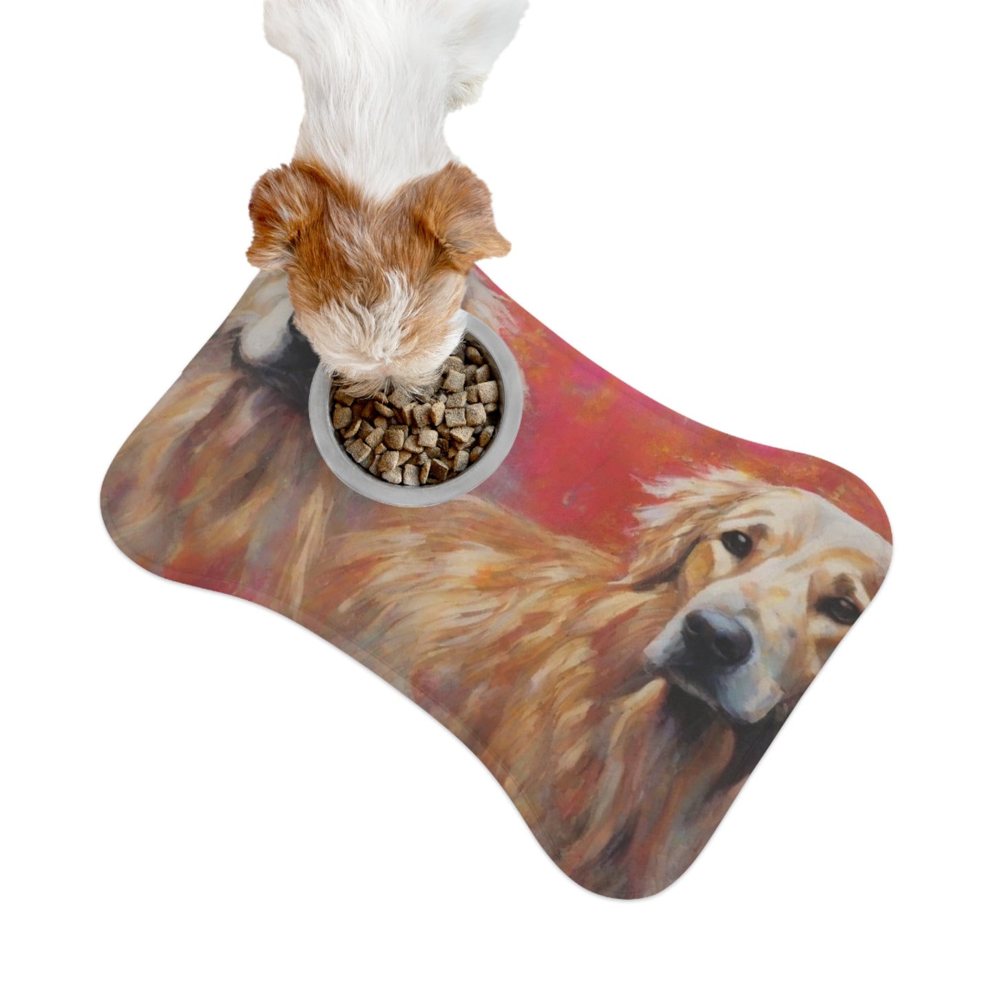 Designer Pet Feeding Mat – Non-Slip, Absorbent & Bone Shaped for Mess-Free Meals
