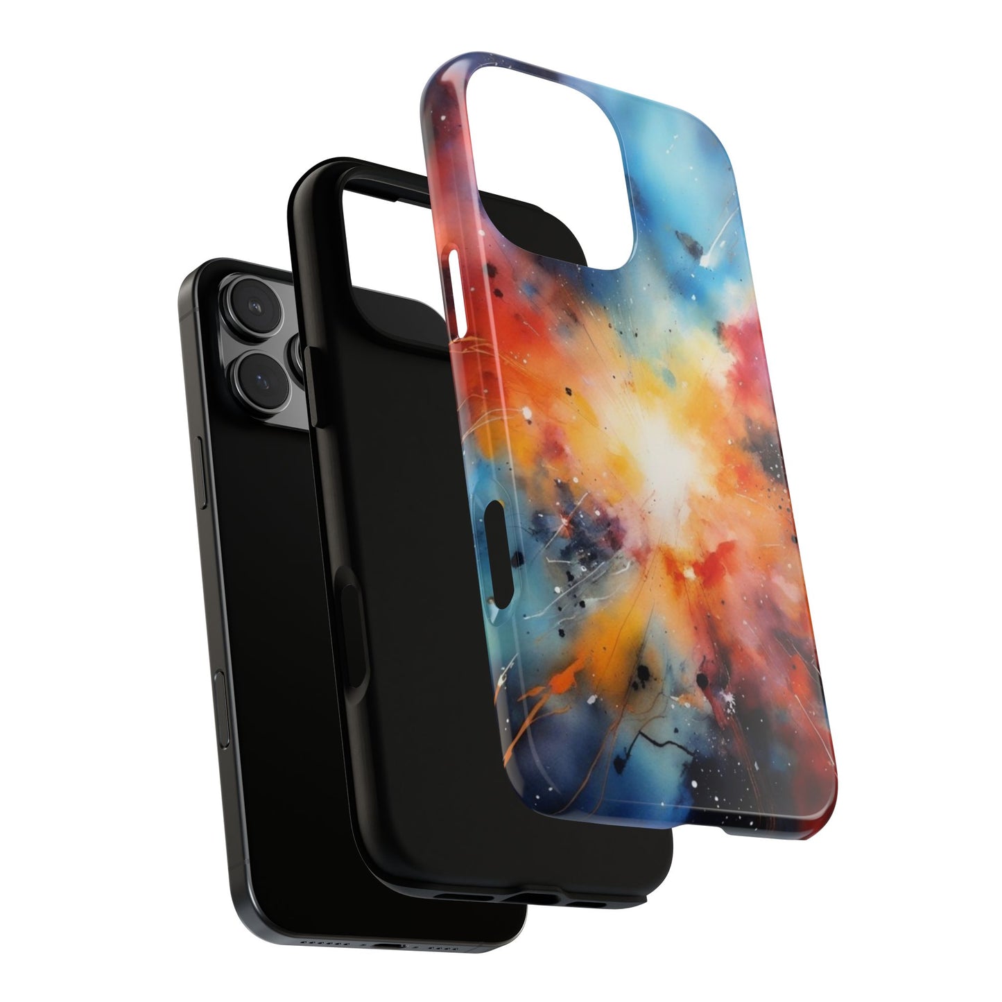 iPhone Tough Case Phone Case for iPhone 14\15\16 – Dual Layer, Matte/Glossy Finish, Wireless Charging Compatible, Galaxy Explosion Phone Case - Tough and Stylish Protection