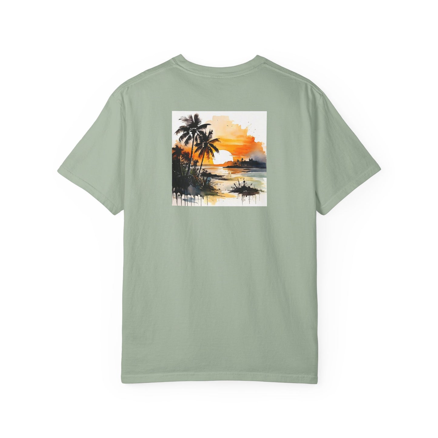 Tropical Sunset T-shirt | Unisex Garment-Dyed Tee | Beach Vibe, Summer Fashion, Vacation Essential, Gift Idea, Relaxed Style