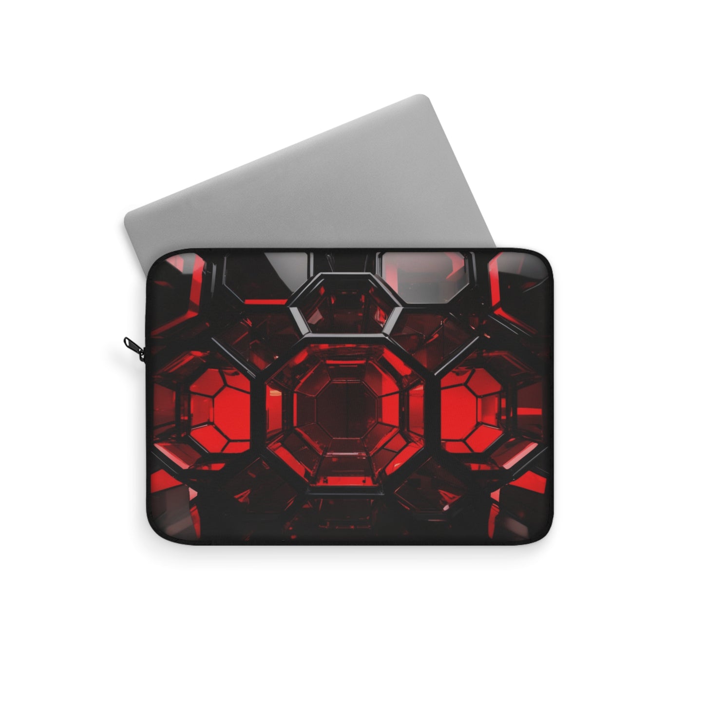 Laptop Sleeve - Modern Tech Accessory, Gift for Students, Stylish Computer Case, Office Essentials | Stylish Tech Accessory, Computer Case, Laptop Bag, Gift for Tech Lovers, Red Geometric Design