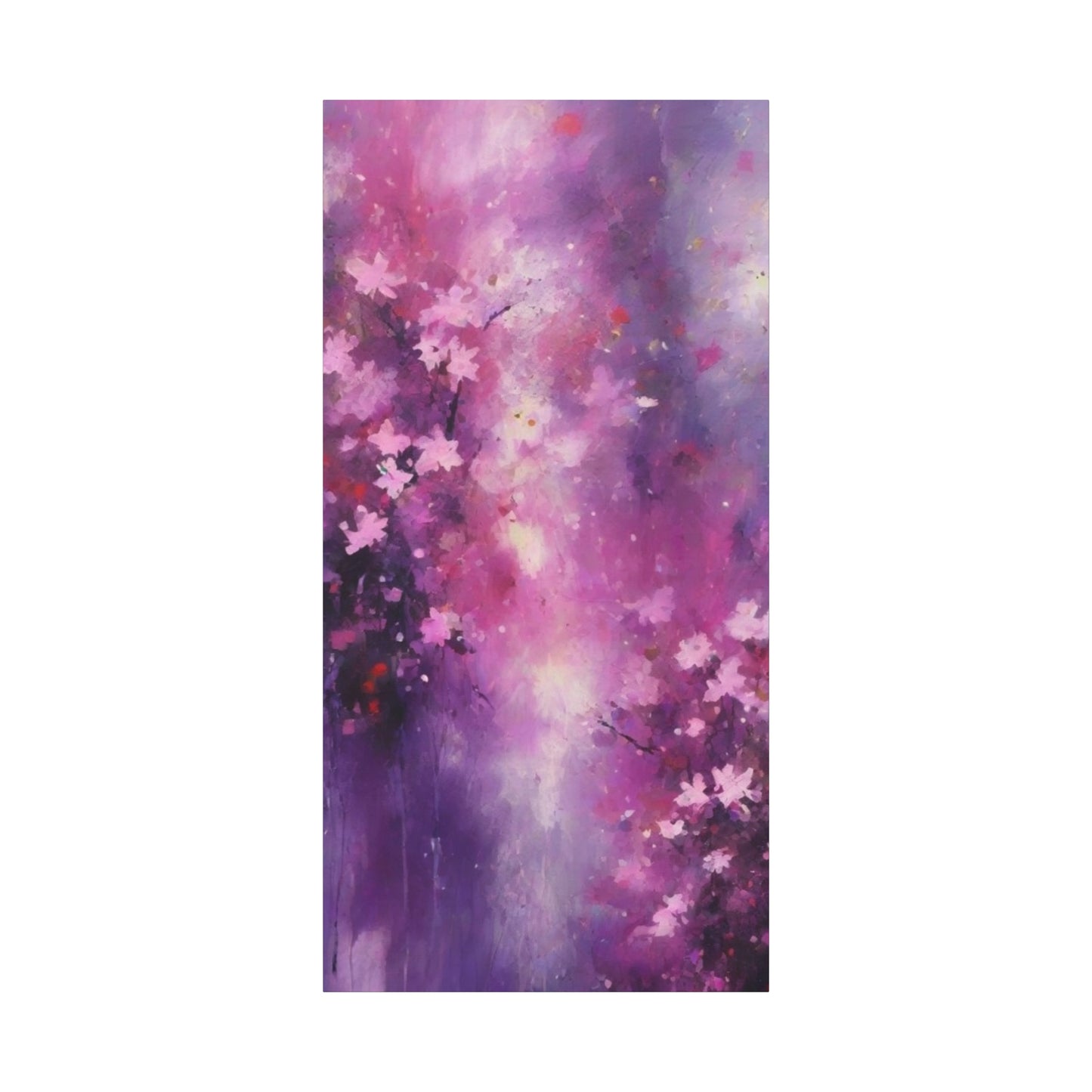 Abstract Art Canvas Print – Modern Wall Art, Digital Artwork, Matte Canvas, Ready to Hang, Home & Office Décor, Modern Wall Décor, Floral Abstract Wall Art - Purple Blossom Matte Canvas