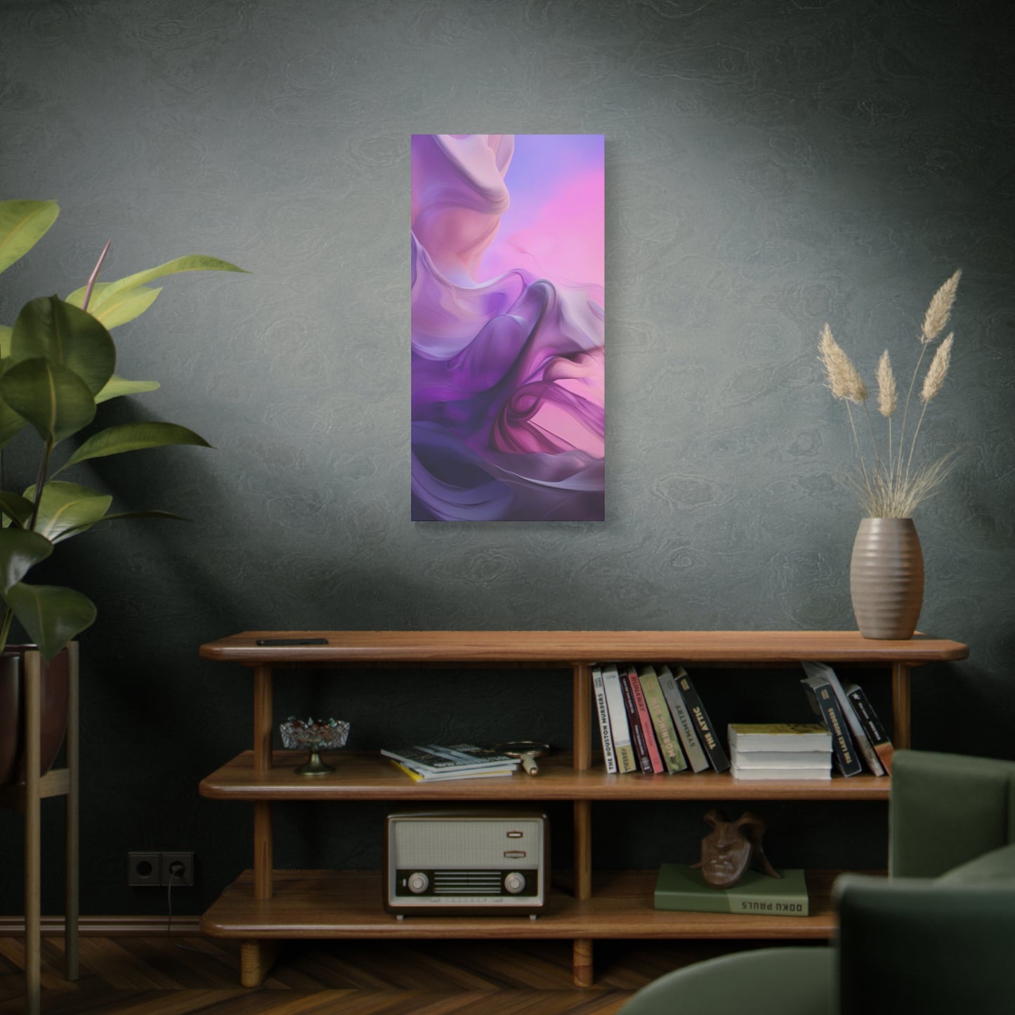 Abstract Art Canvas Print – Modern Wall Art, Digital Artwork, Matte Canvas, Ready to Hang, Home & Office Décor, Modern Wall Décor, Abstract Purple Gradient Canvas Art - 1.25" Stretched Wall Decor