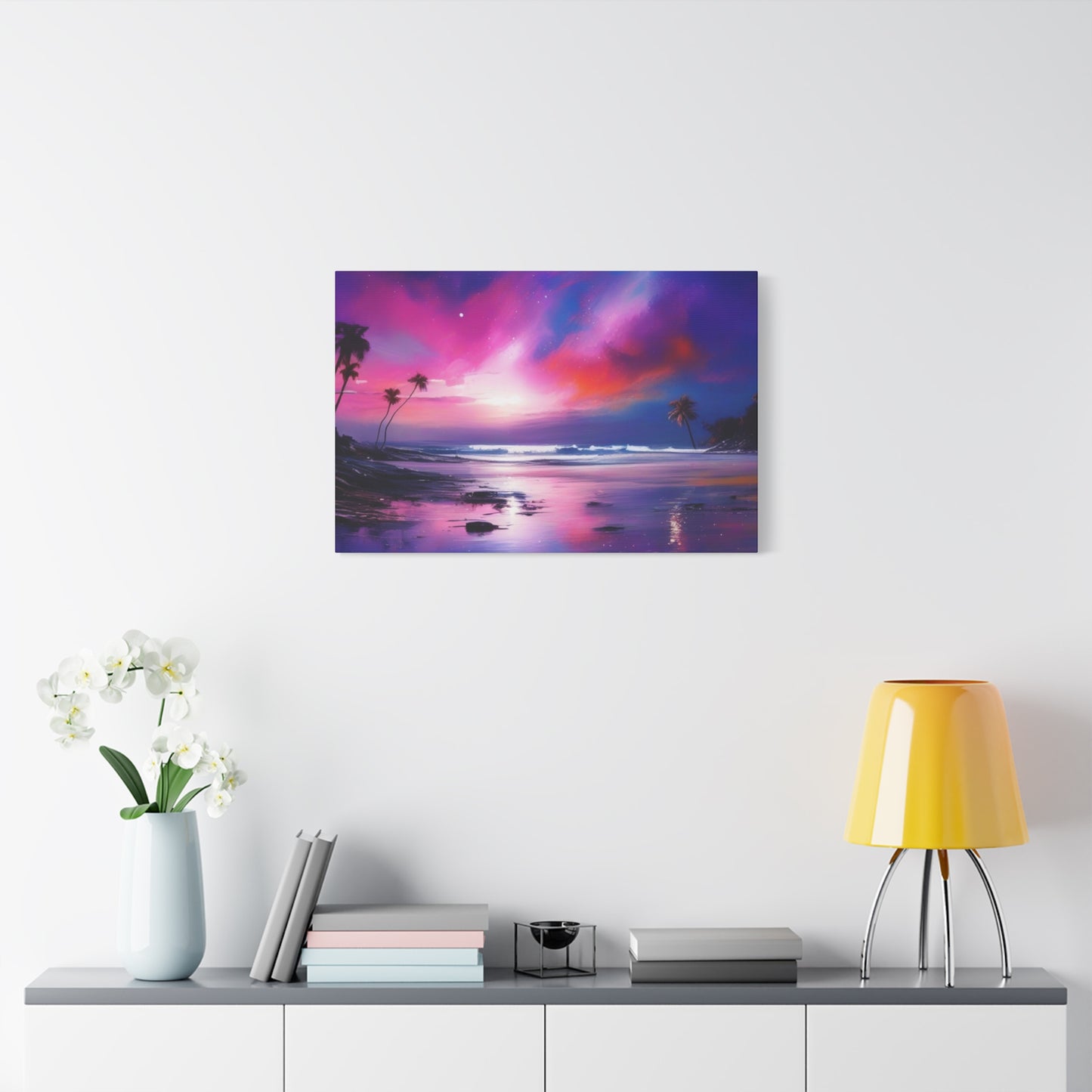 Abstract Art Canvas Print – Modern Wall Art, Digital Artwork, Matte Canvas, Ready to Hang, Home & Office Décor, Modern Wall Décor, Tropical Sunset Canvas Art - Vibrant Beach Landscape Wall Decor