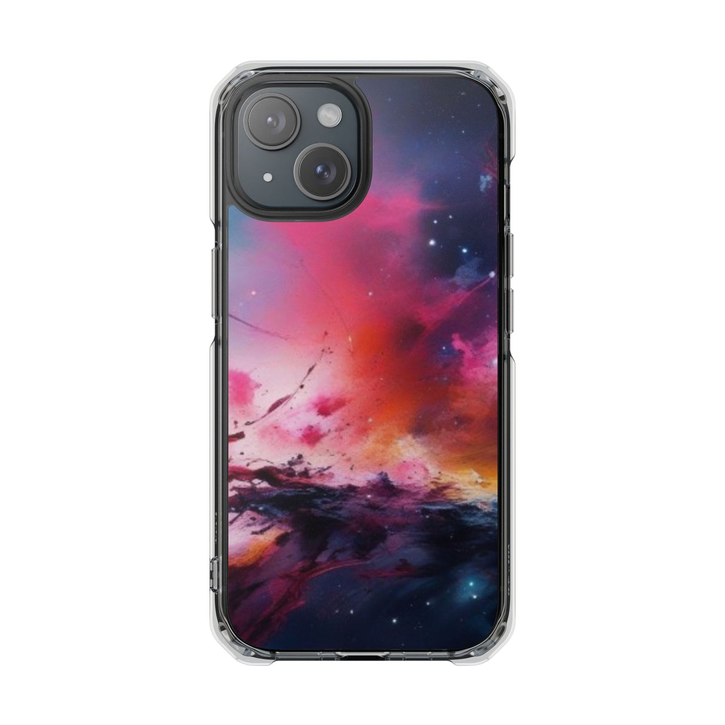 Cosmic Magnetic Phone Case for iPhone 16/15/14 - Nebula Design, Clear Impact Cover, Galaxy Phone Accessory, Unique Gift for Tech Lovers, Phone Protector