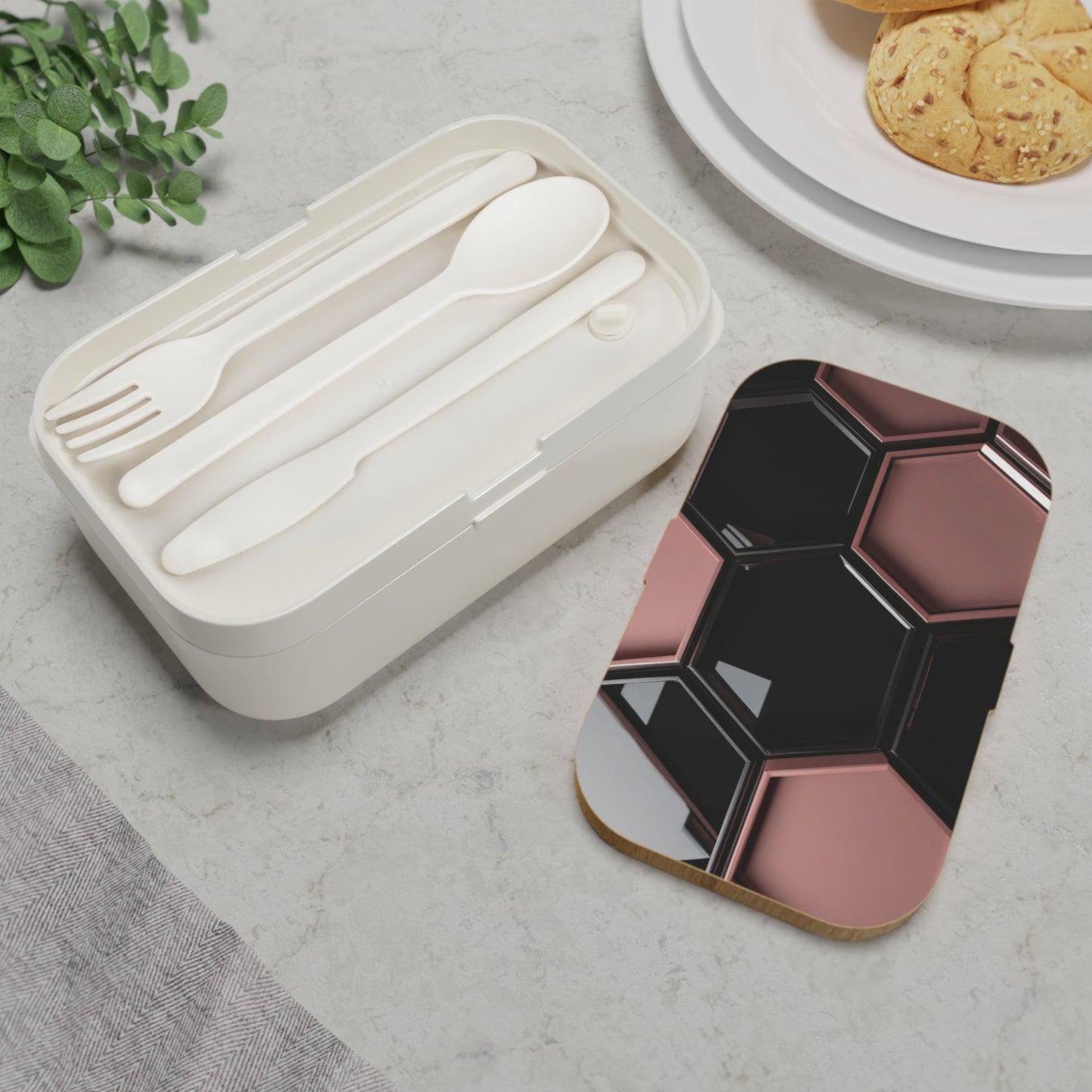 Stylish Bento Lunch Box, Modern Meal Prep Container, Eco-Friendly Lunch Storage, School Lunch Solution, Hexagon Design Box