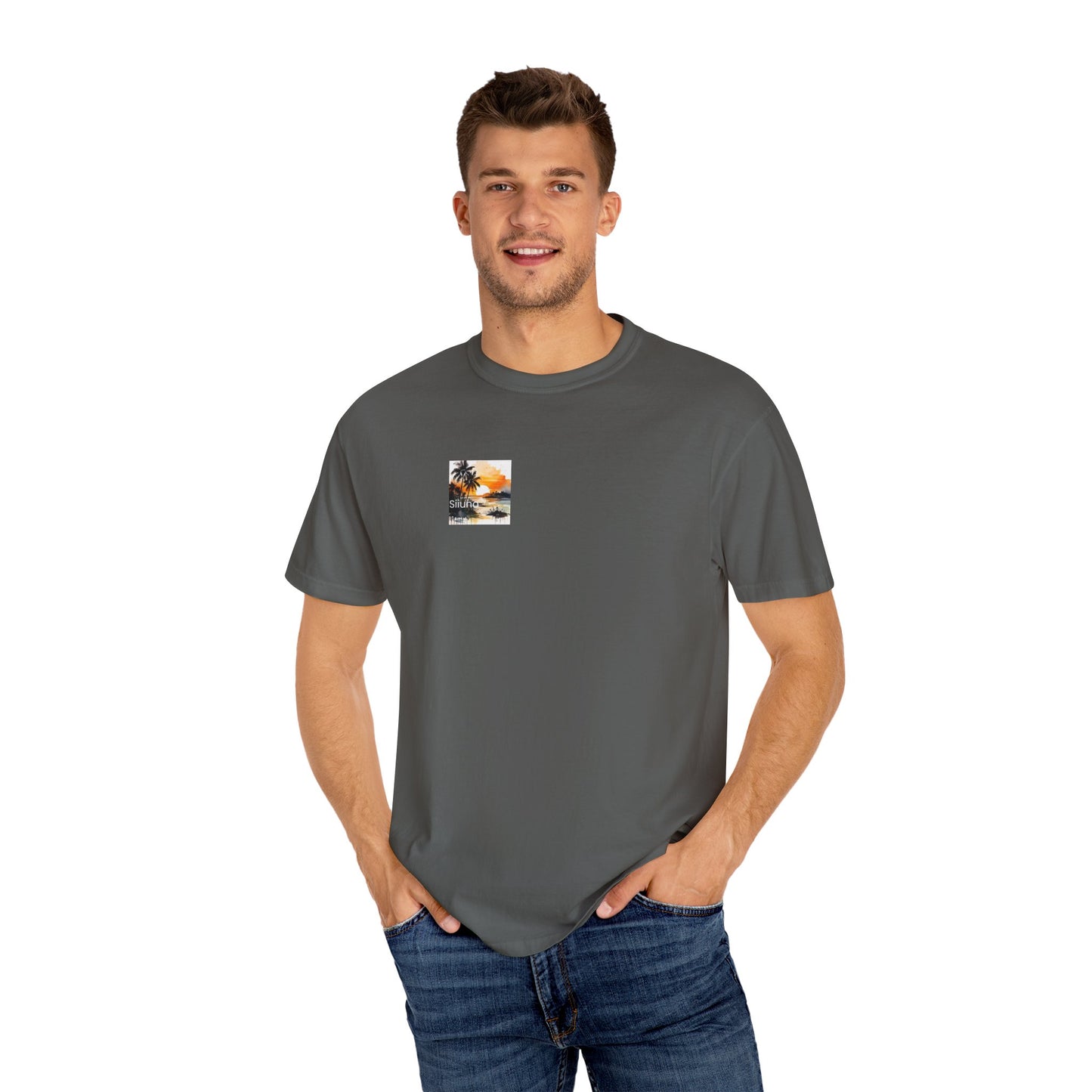 Tropical Sunset T-shirt | Unisex Garment-Dyed Tee | Beach Vibe, Summer Fashion, Vacation Essential, Gift Idea, Relaxed Style