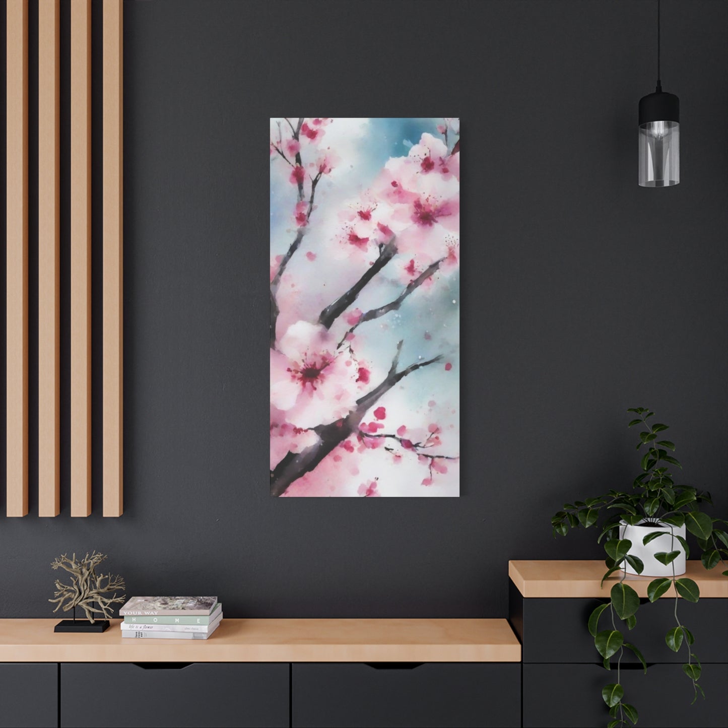 Abstract Art Canvas Print – Modern Wall Art, Digital Artwork, Matte Canvas, Ready to Hang, Home & Office Décor, Modern Wall Décor, Cherry Blossom Canvas Art - Floral Wall Decor