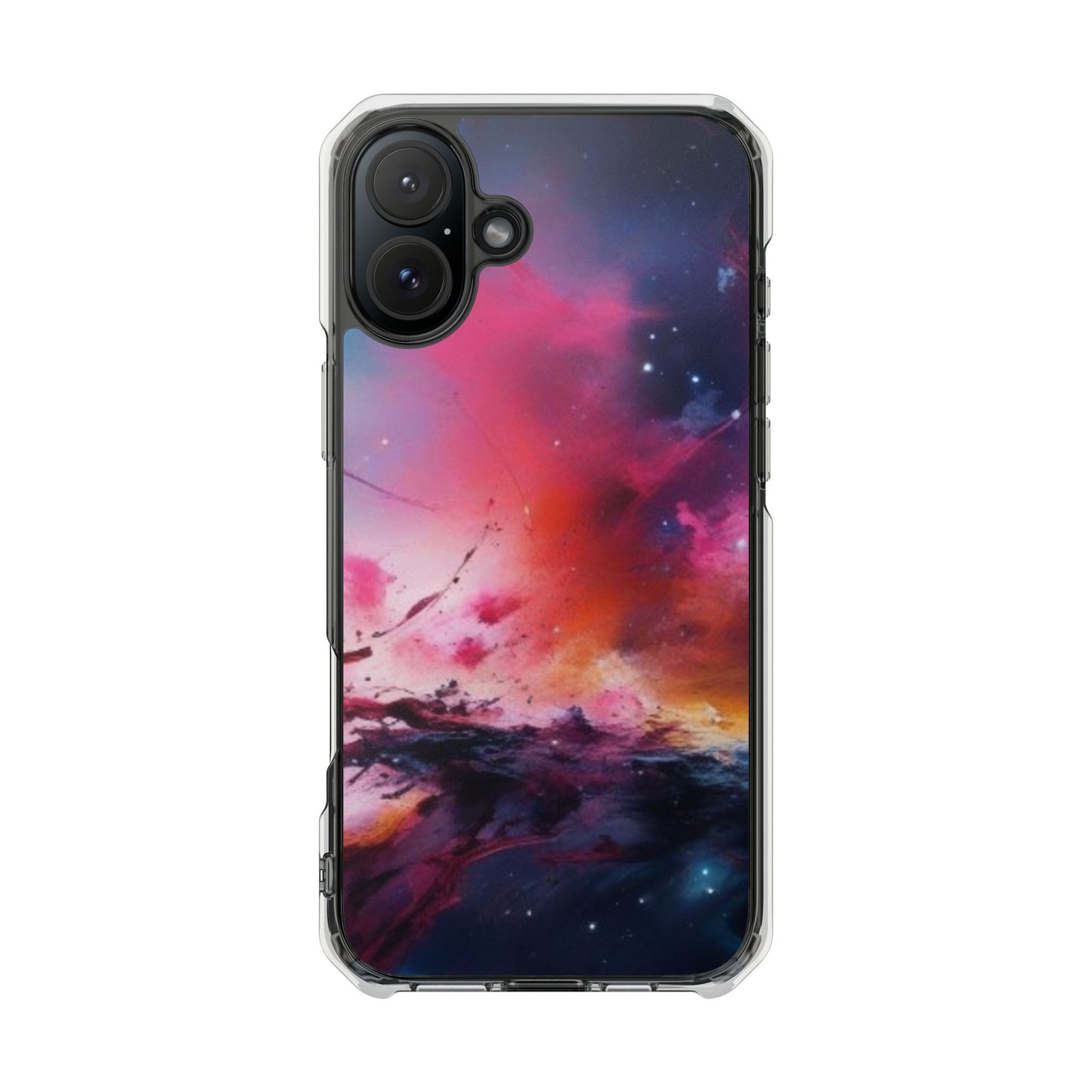 Cosmic Magnetic Phone Case for iPhone 16/15/14 - Nebula Design, Clear Impact Cover, Galaxy Phone Accessory, Unique Gift for Tech Lovers, Phone Protector