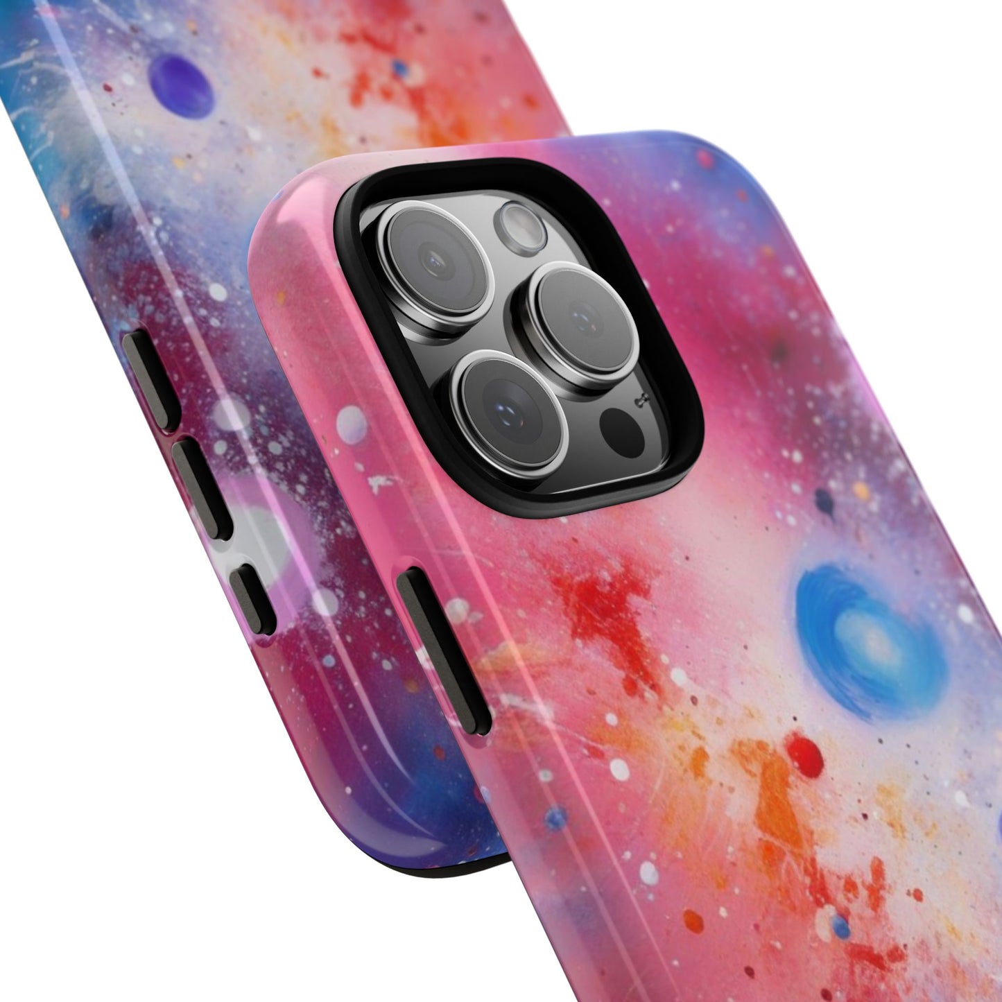 iPhone Tough Case Phone Case for iPhone 14\15\16 – Dual Layer, Matte/Glossy Finish, Wireless Charging Compatible, Galaxy-Themed Tough Phone Case – Vibrant Space Design