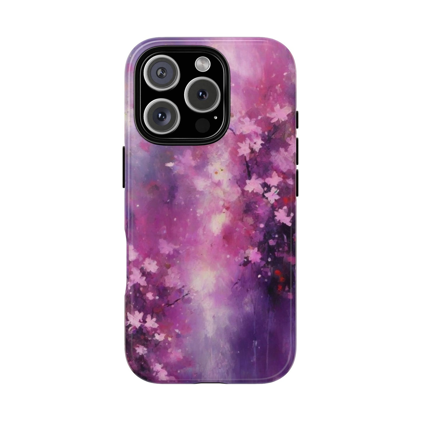 iPhone Tough Case Phone Case for iPhone 14\15\16 – Dual Layer, Matte/Glossy Finish, Wireless Charging Compatible, Cherry Blossom Phone Case