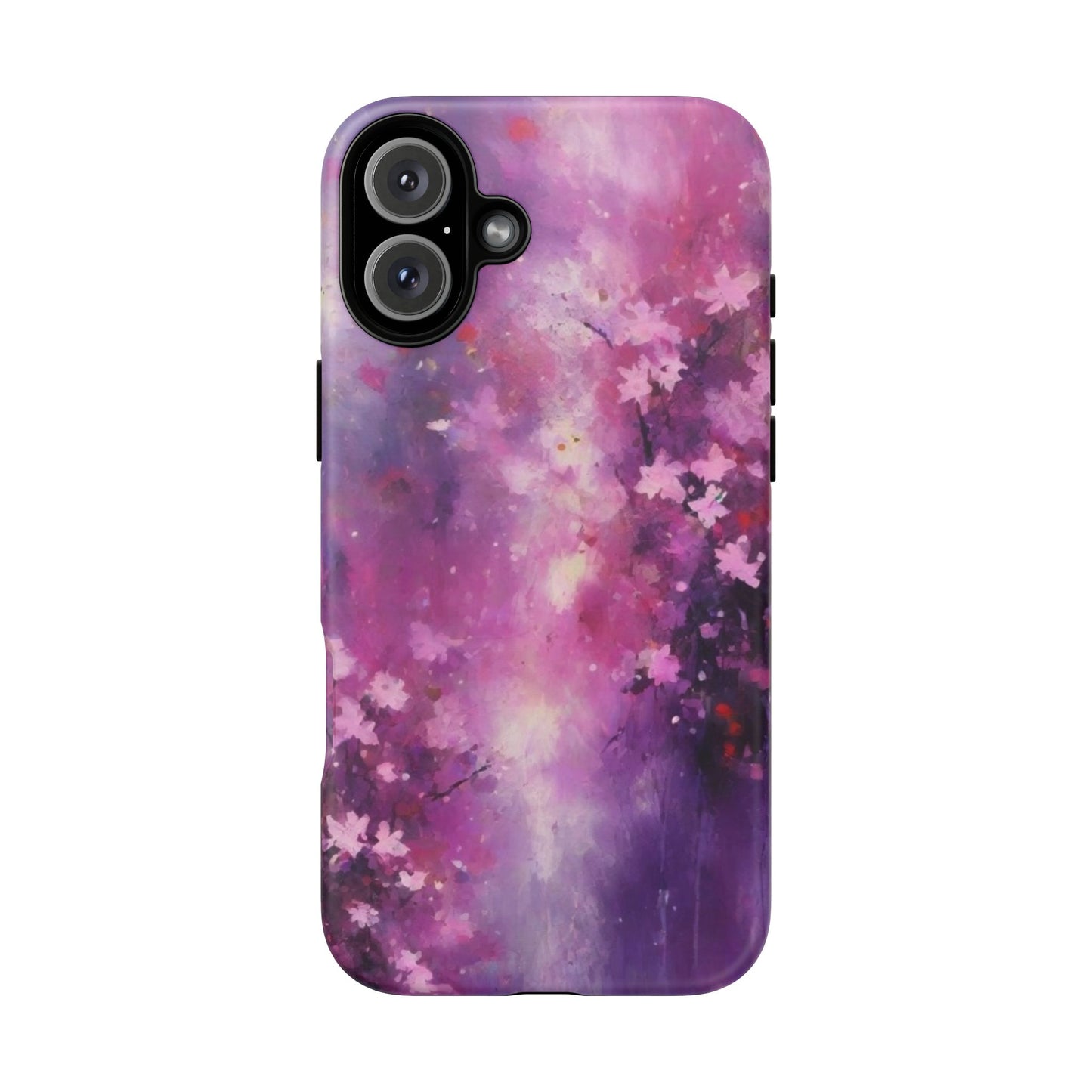 iPhone Tough Case Phone Case for iPhone 14\15\16 – Dual Layer, Matte/Glossy Finish, Wireless Charging Compatible, Cherry Blossom Phone Case