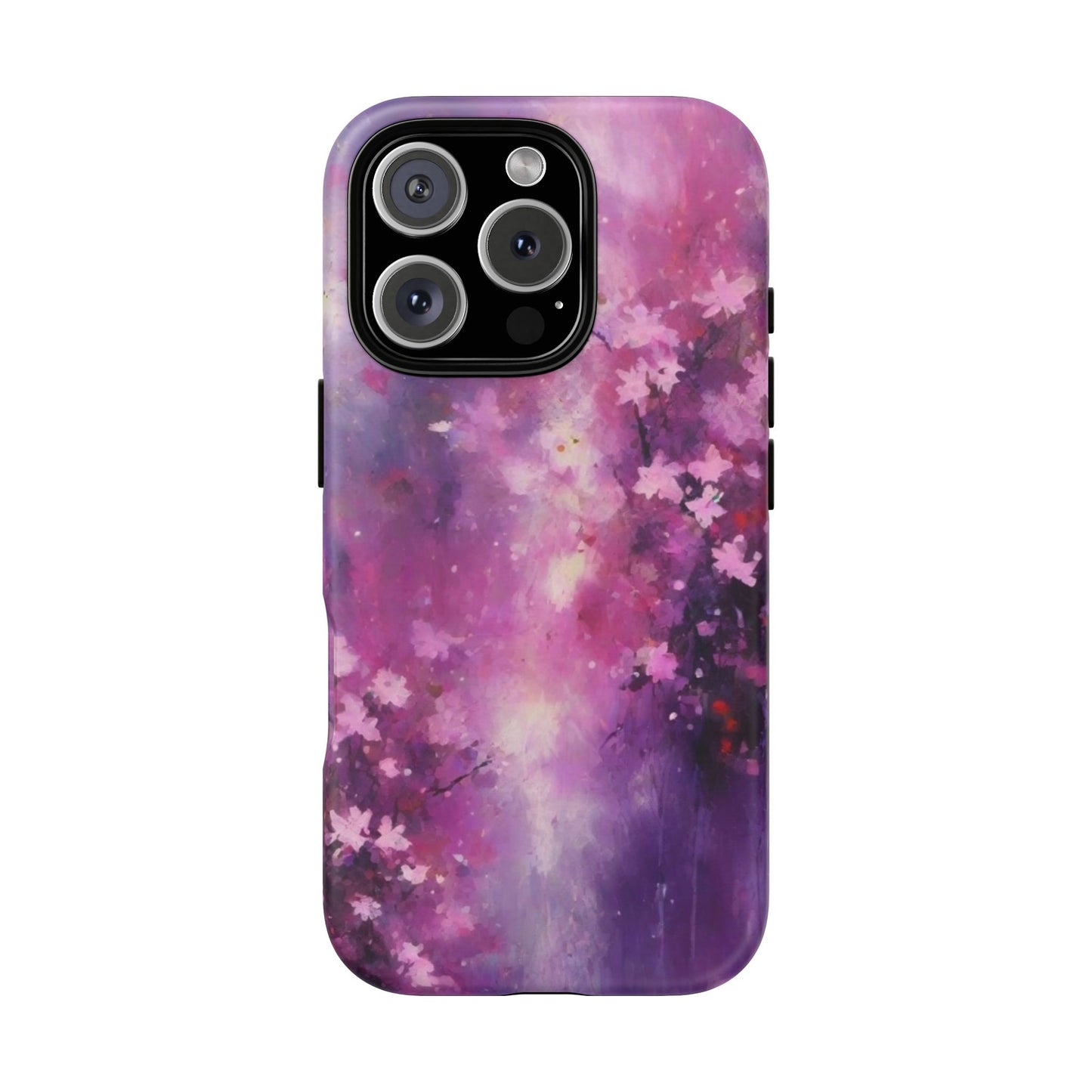 iPhone Tough Case Phone Case for iPhone 14\15\16 – Dual Layer, Matte/Glossy Finish, Wireless Charging Compatible, Cherry Blossom Phone Case