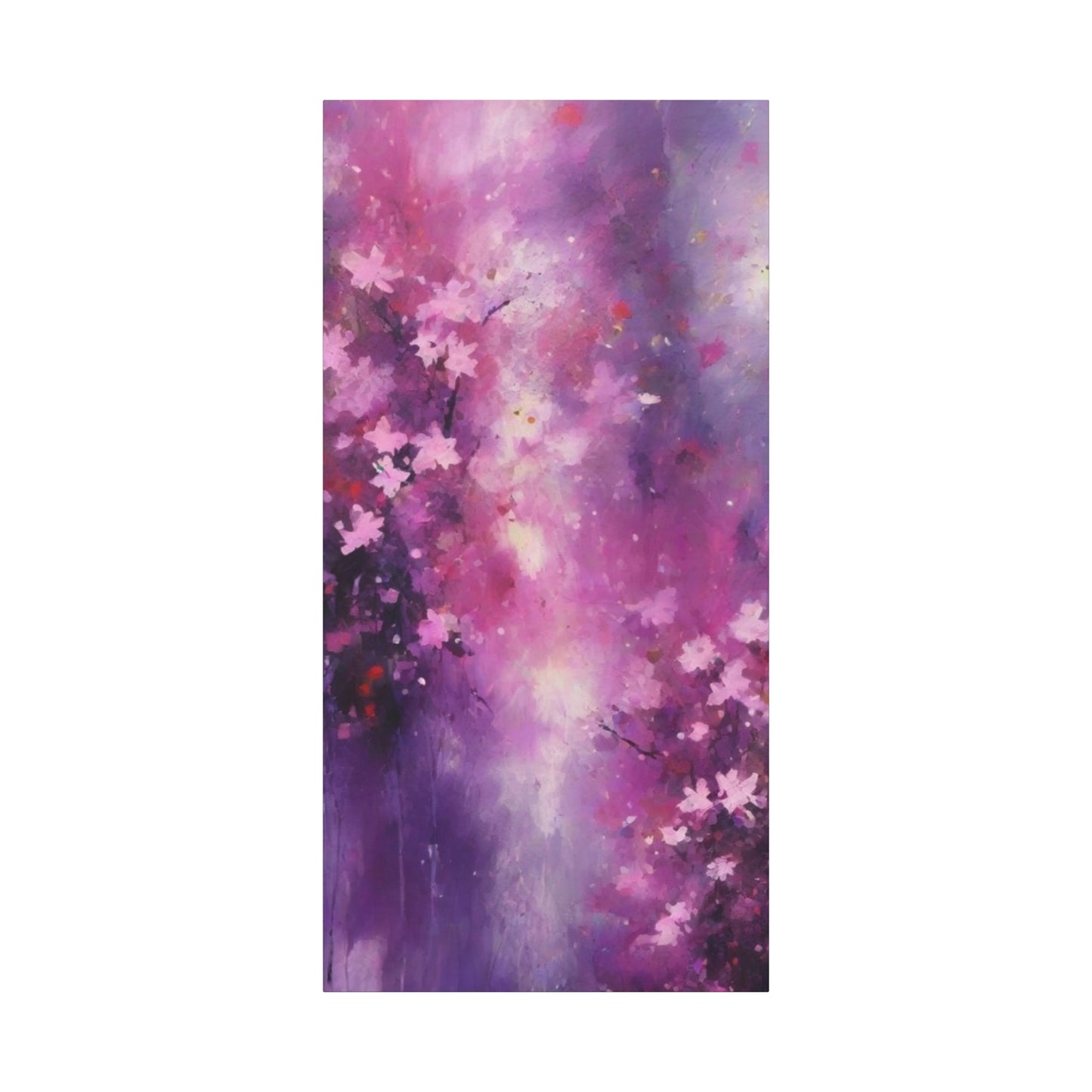 Abstract Art Canvas Print – Modern Wall Art, Digital Artwork, Matte Canvas, Ready to Hang, Home & Office Décor, Modern Wall Décor, Floral Abstract Wall Art - Purple Blossom Matte Canvas
