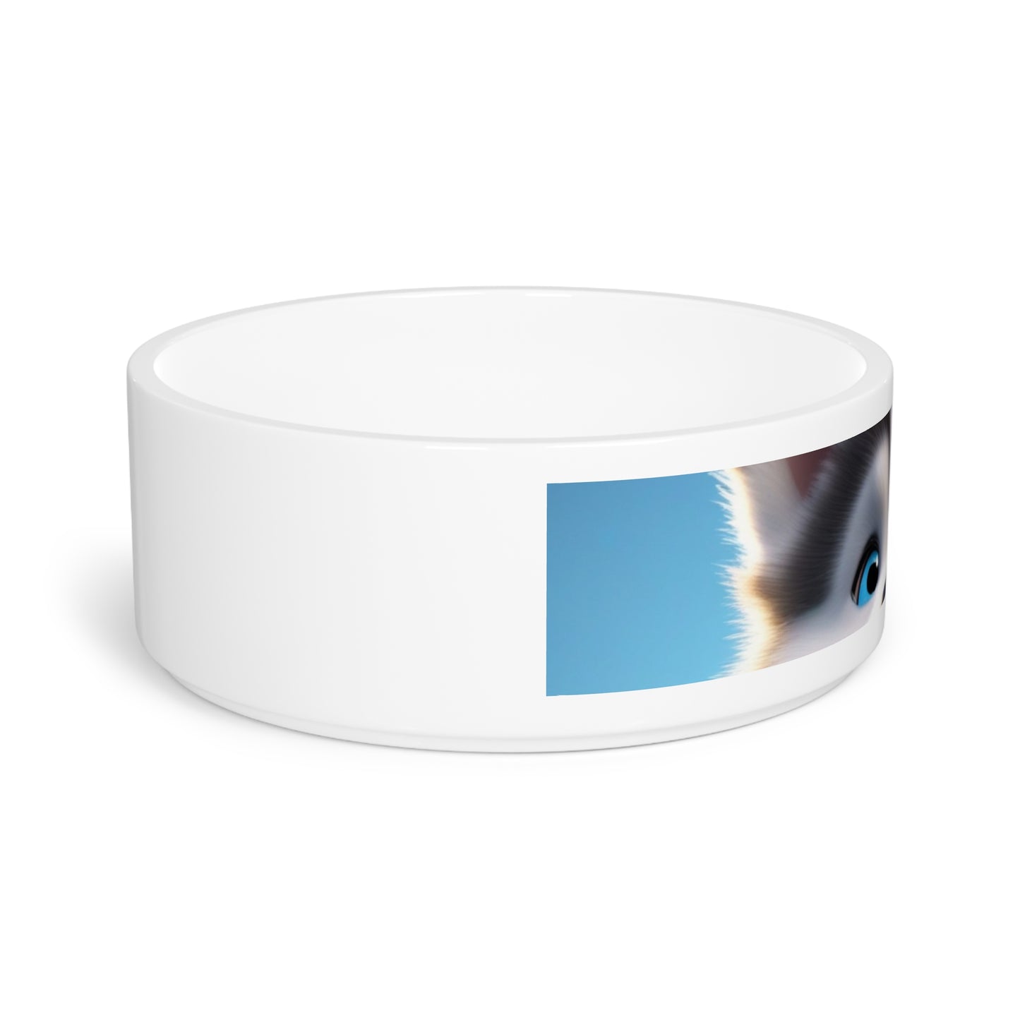 Pet Dog Bowl – Ceramic Food & Water Dish, Microwave & Dishwasher Safe, Cute Huskie Pet Bowl - Adorable Dog Food Dish for Pets