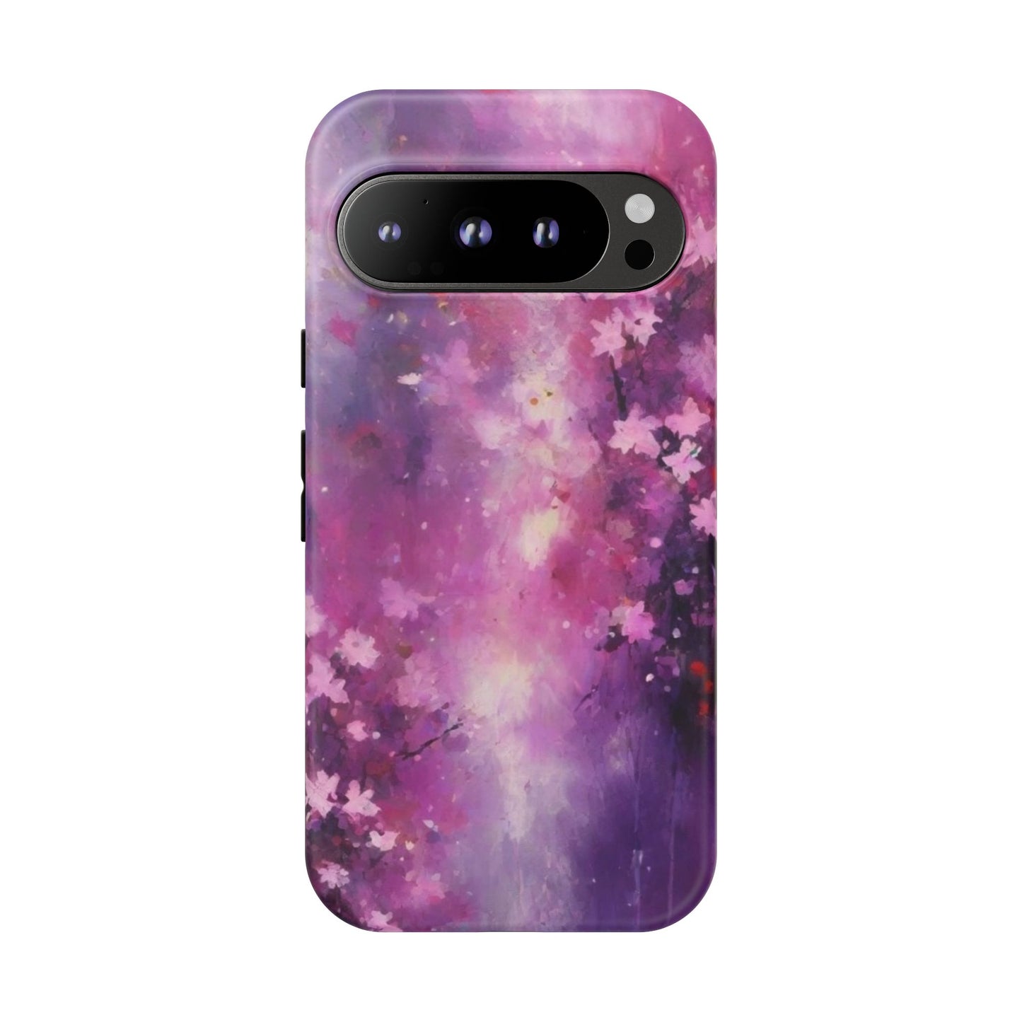 Tough Case Phone Case for Google Pixel 7/8/9– Dual Layer, Matte/Glossy Finish, Wireless Charging Compatible, Artistic Floral Phone Case - Tough Cases with Cherry Blossom Design