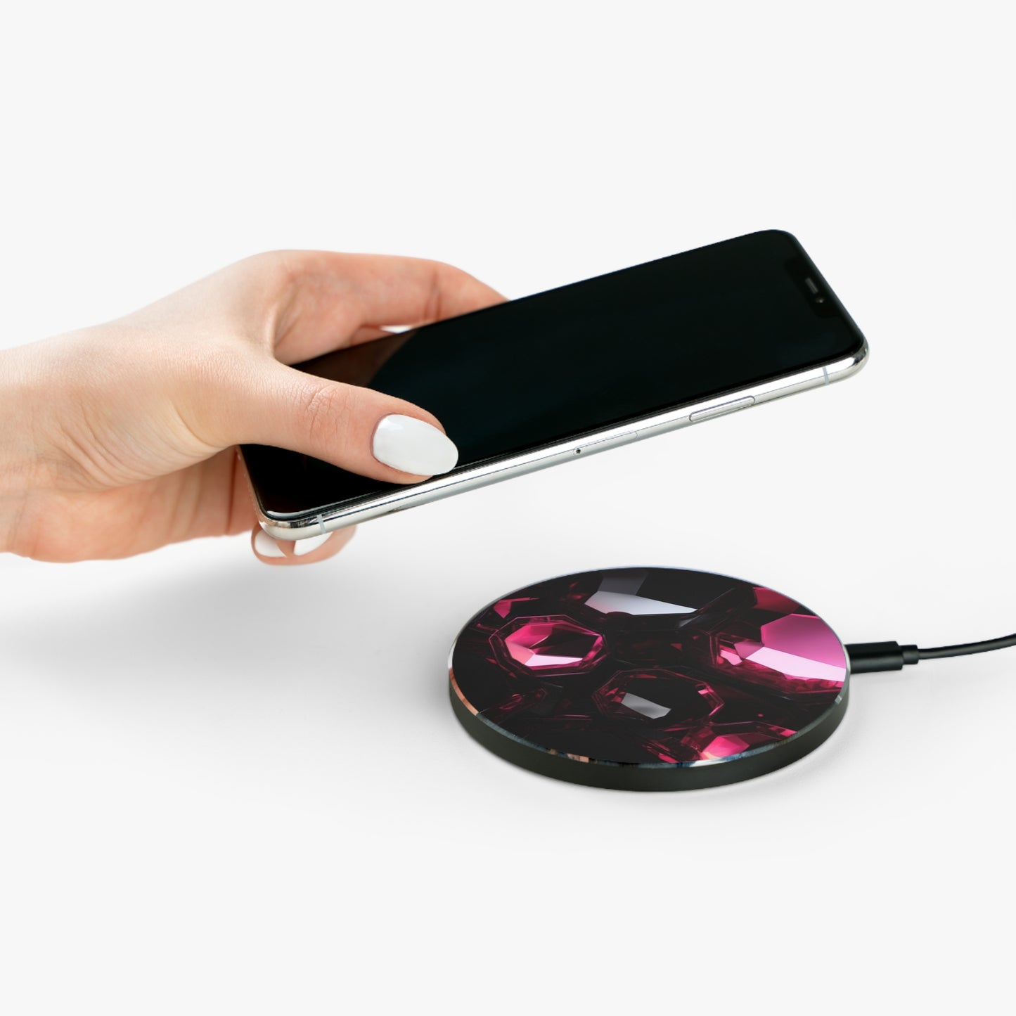 10W Fast Wireless Phone Charger – Qi-Certified for iPhone 16/15/14, Samsung Galaxy S25/S24/S23, Google Pixel 7/8/9 – Sleek, Compact Design with Micro USB Cable.