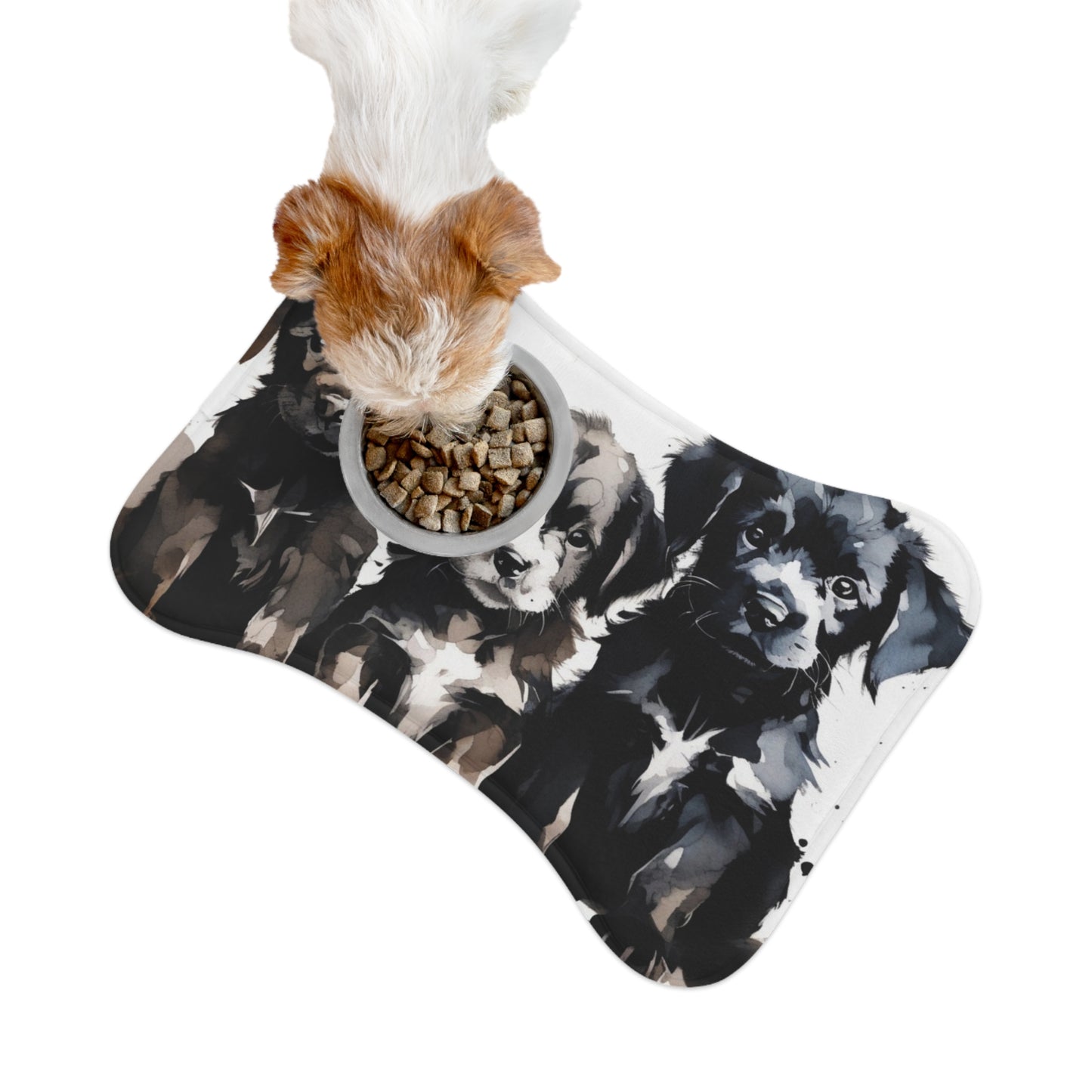 Designer Pet Feeding Mat – Non-Slip, Absorbent & Bone Shaped for Mess-Free Meals