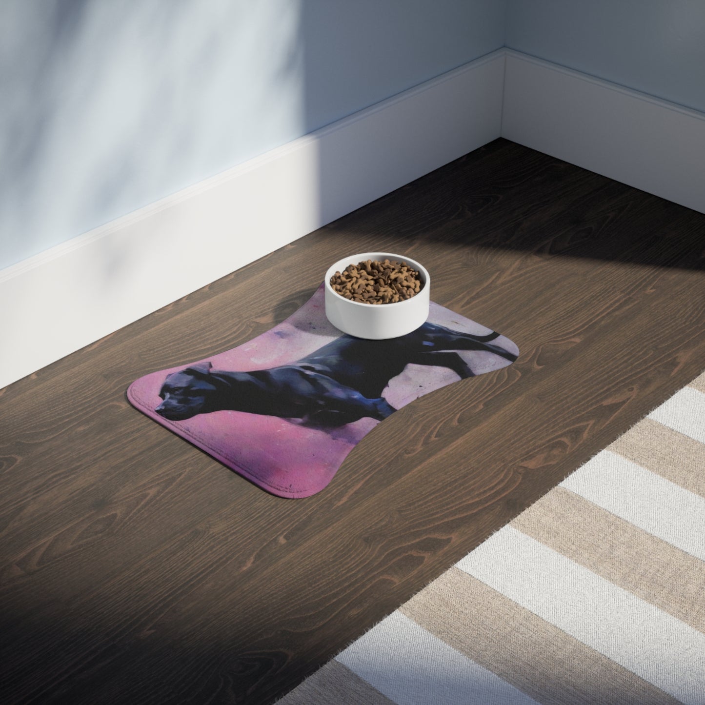 Designer Pet Feeding Mat – Non-Slip, Absorbent & Bone Shaped for Mess-Free Meals