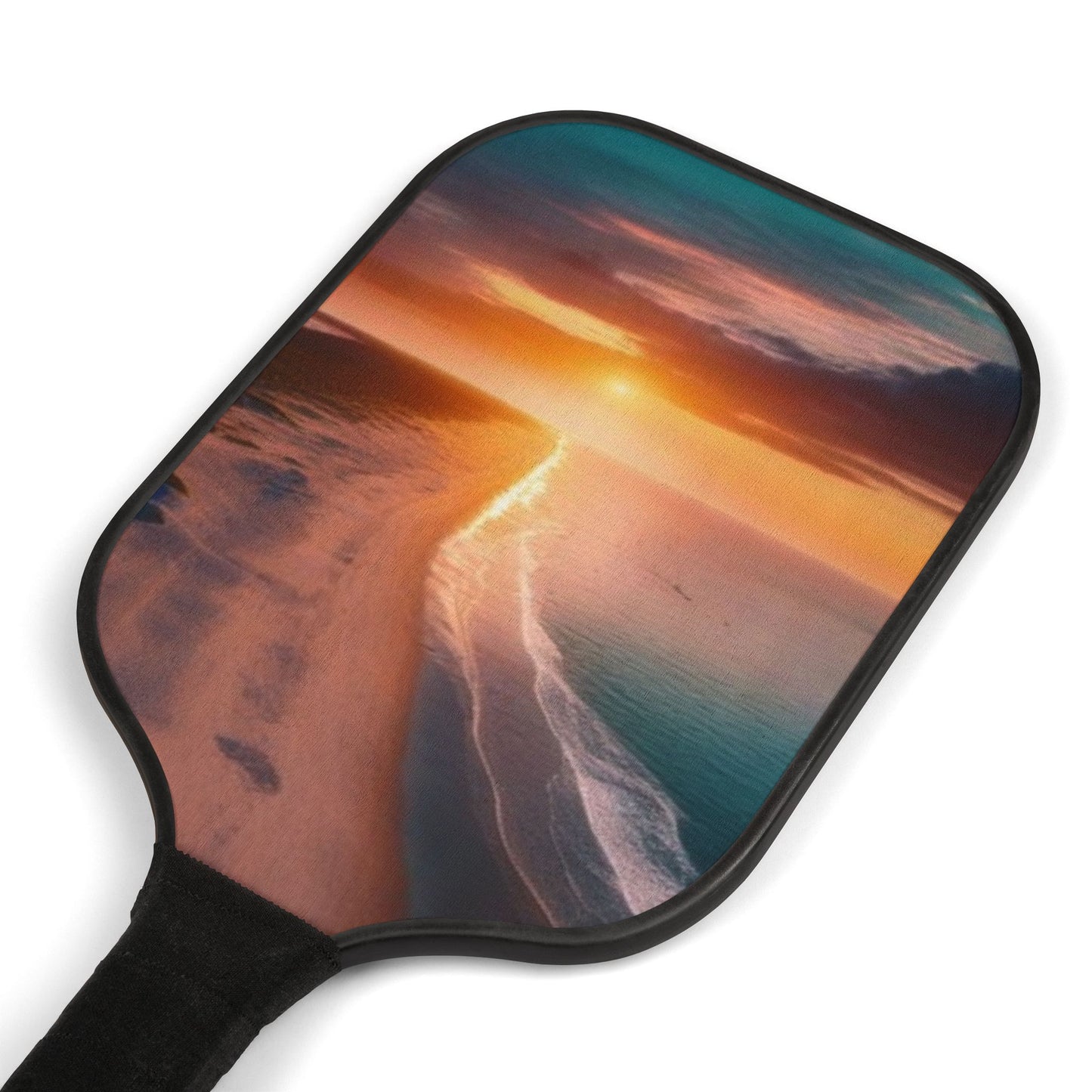 Pickleball Kit – Durable Wooden Paddles, Portable Set with Balls & Carry Bag for All Skill Levels - Perfect for Outdoor Fun! Beach Sunset Pickleball Paddle Kit