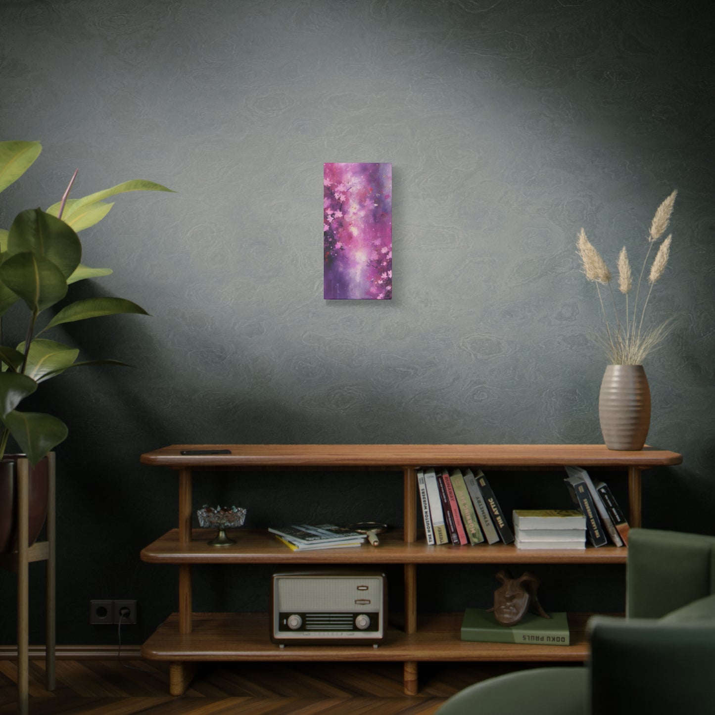 Abstract Art Canvas Print – Modern Wall Art, Digital Artwork, Matte Canvas, Ready to Hang, Home & Office Décor, Modern Wall Décor, Floral Abstract Wall Art - Purple Blossom Matte Canvas