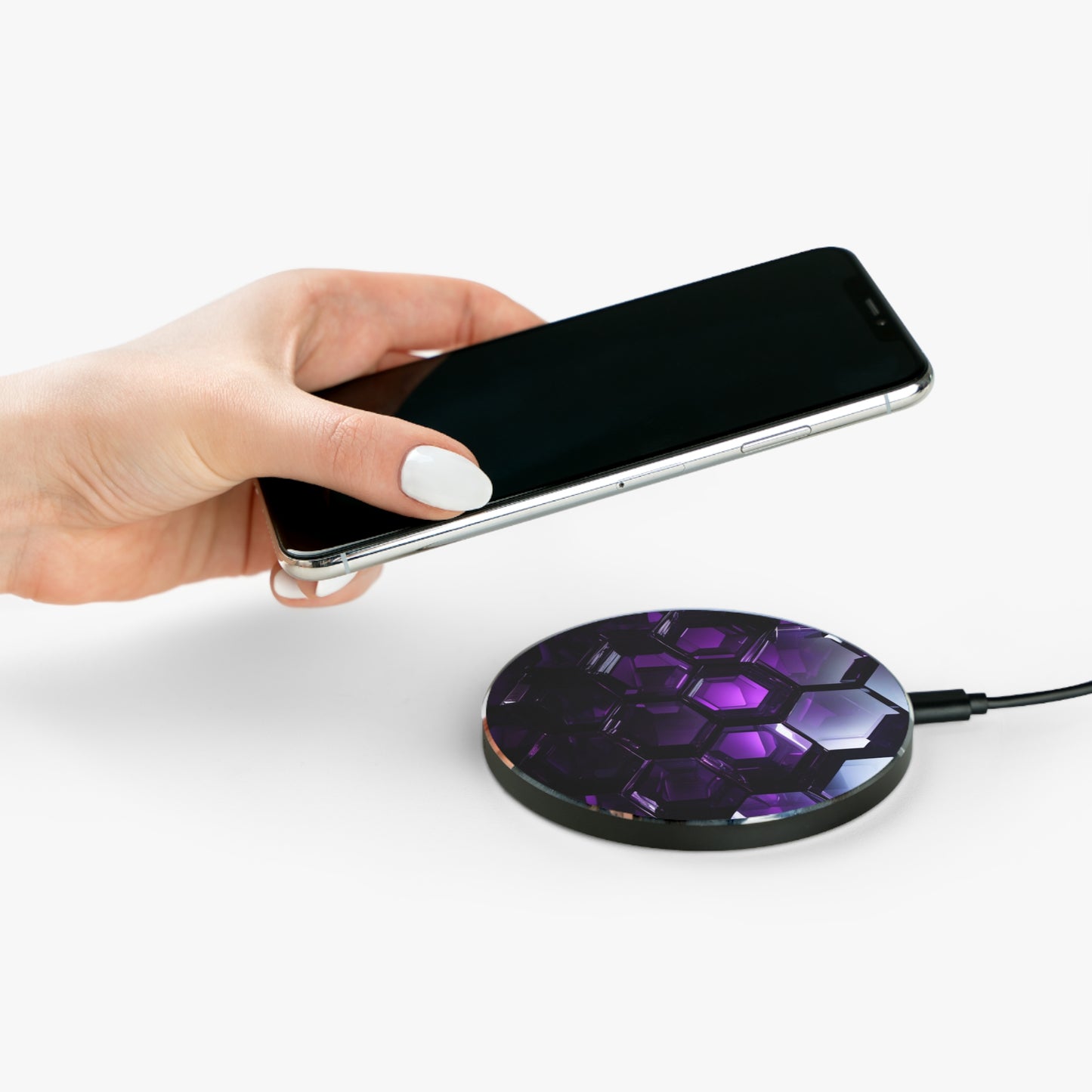 10W Fast Wireless Phone Charger – Qi-Certified for iPhone 16/15/14, Samsung Galaxy S25/S24/S23, Google Pixel 7/8/9 – Sleek, Compact Design with Micro USB Cable.