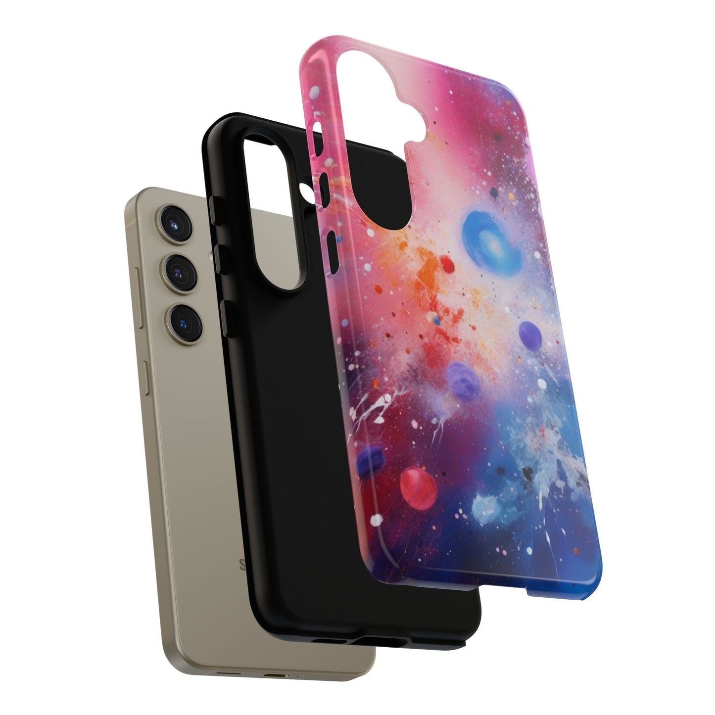 Tough Case Phone Case for Samsung Galaxy S25/S24 – Dual Layer, Matte/Glossy Finish, Wireless Charging Compatible, Cosmic Phone Case - Galaxy Inspired