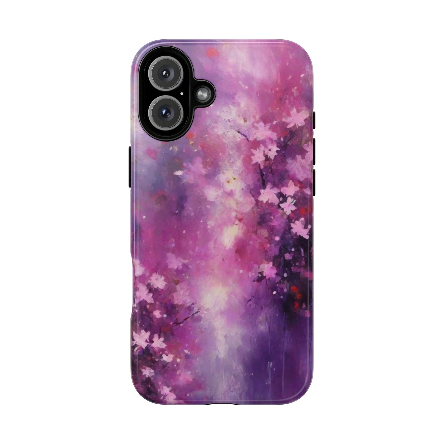 iPhone Tough Case Phone Case for iPhone 14\15\16 – Dual Layer, Matte/Glossy Finish, Wireless Charging Compatible, Cherry Blossom Phone Case