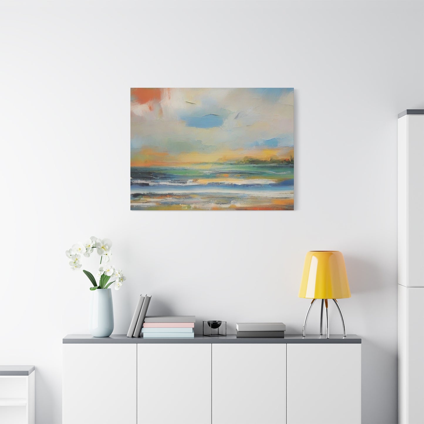 Abstract Art Canvas Print – Modern Wall Art, Digital Artwork, Matte Canvas, Ready to Hang, Home & Office Décor, Modern Wall Décor, Serene Coastal Canvas Art