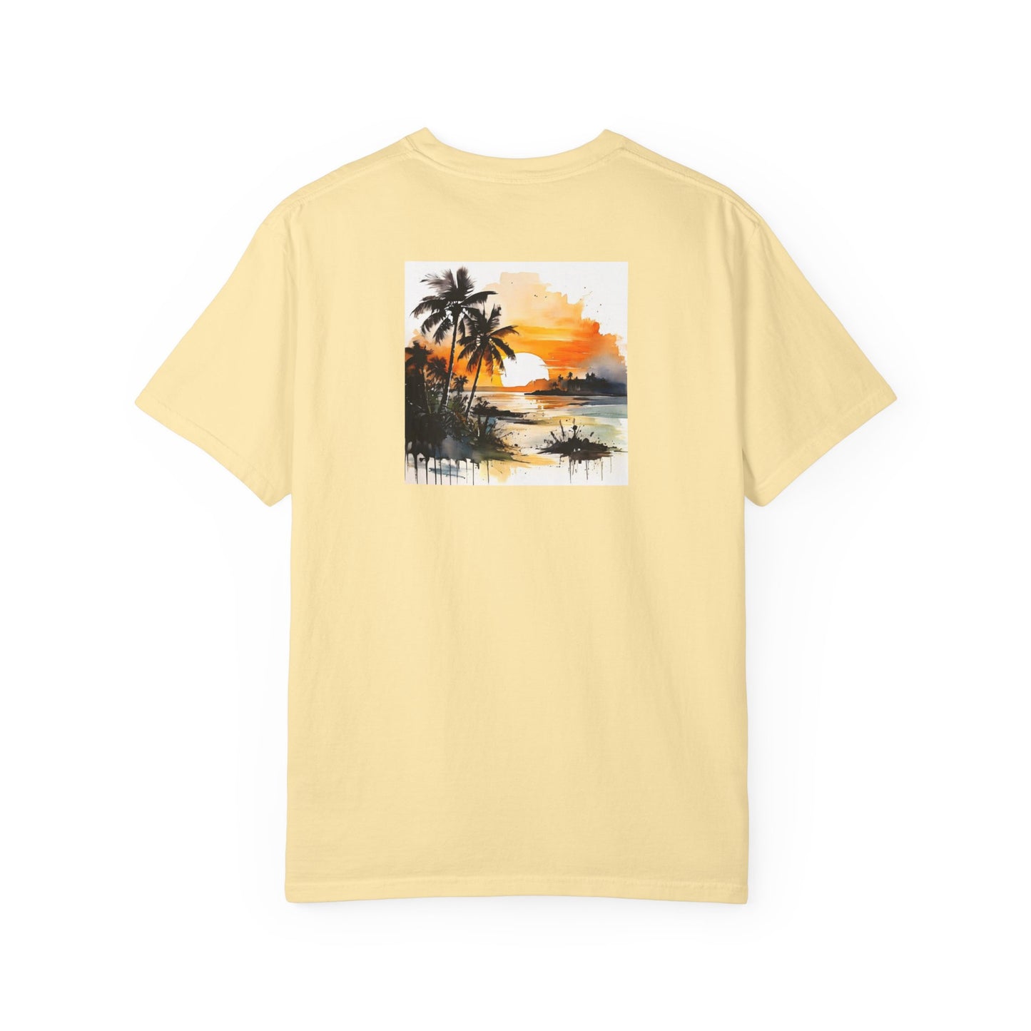 Tropical Sunset T-shirt | Unisex Garment-Dyed Tee | Beach Vibe, Summer Fashion, Vacation Essential, Gift Idea, Relaxed Style
