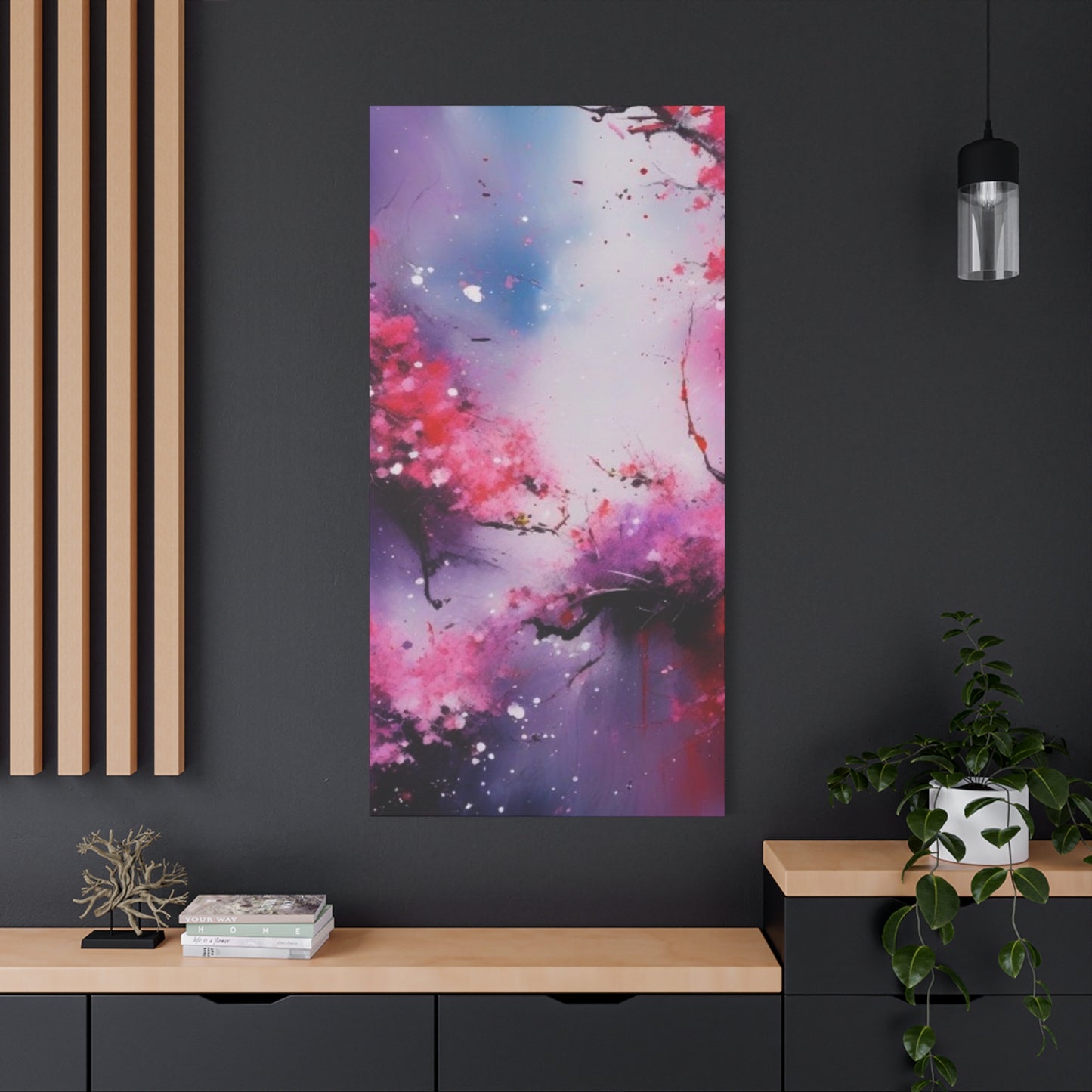 Abstract Art Canvas Print – Modern Wall Art, Cherry Blossoms, Mother's Day, Birthday, Digital Artwork, Matte Canvas, Ready to Hang, Home & Office Décor, Modern Wall Décor