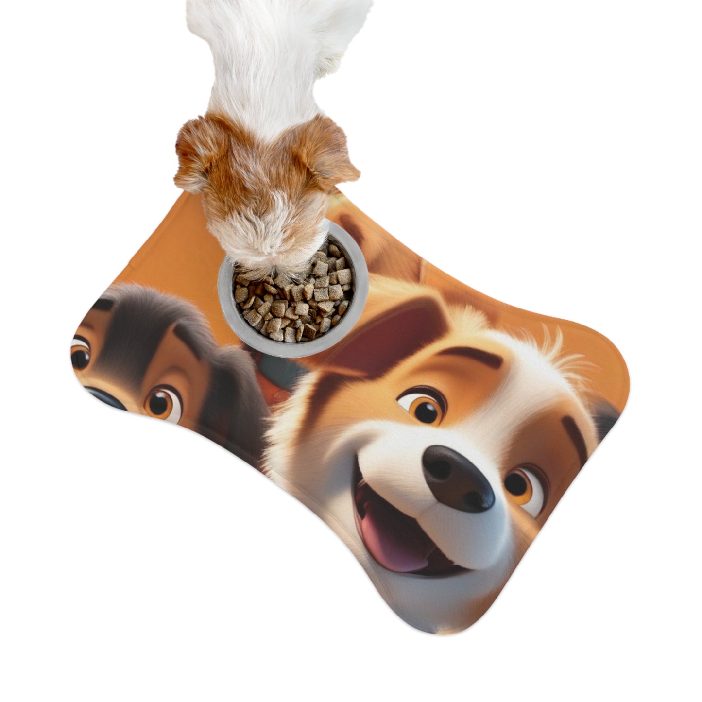 Designer Pet Feeding Mat – Non-Slip, Absorbent & Bone Shaped for Mess-Free Meals