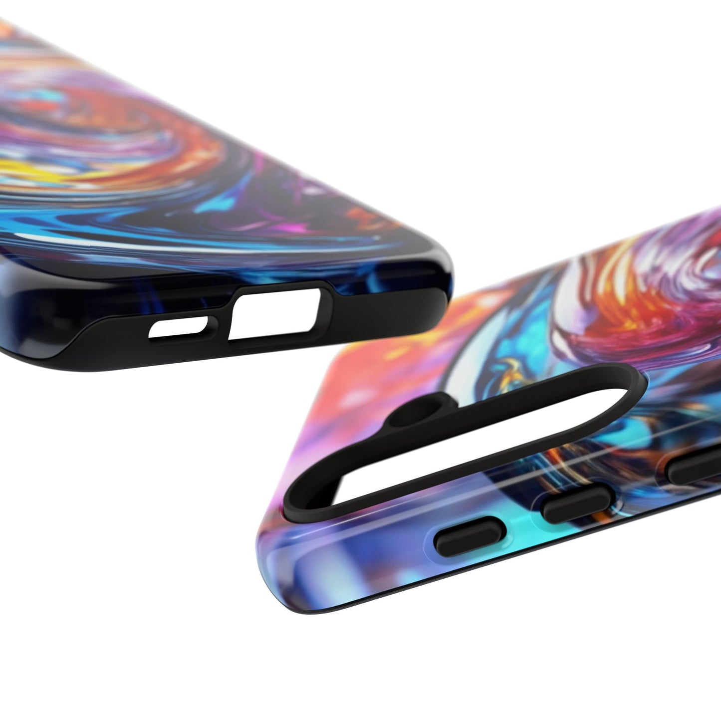 Tough Case Phone Case for Samsung Galaxy S25/S24 – Dual Layer, Matte/Glossy Finish, Wireless Charging Compatible, Vibrant Swirl Phone Case - Tough Cases for Stylish Protection