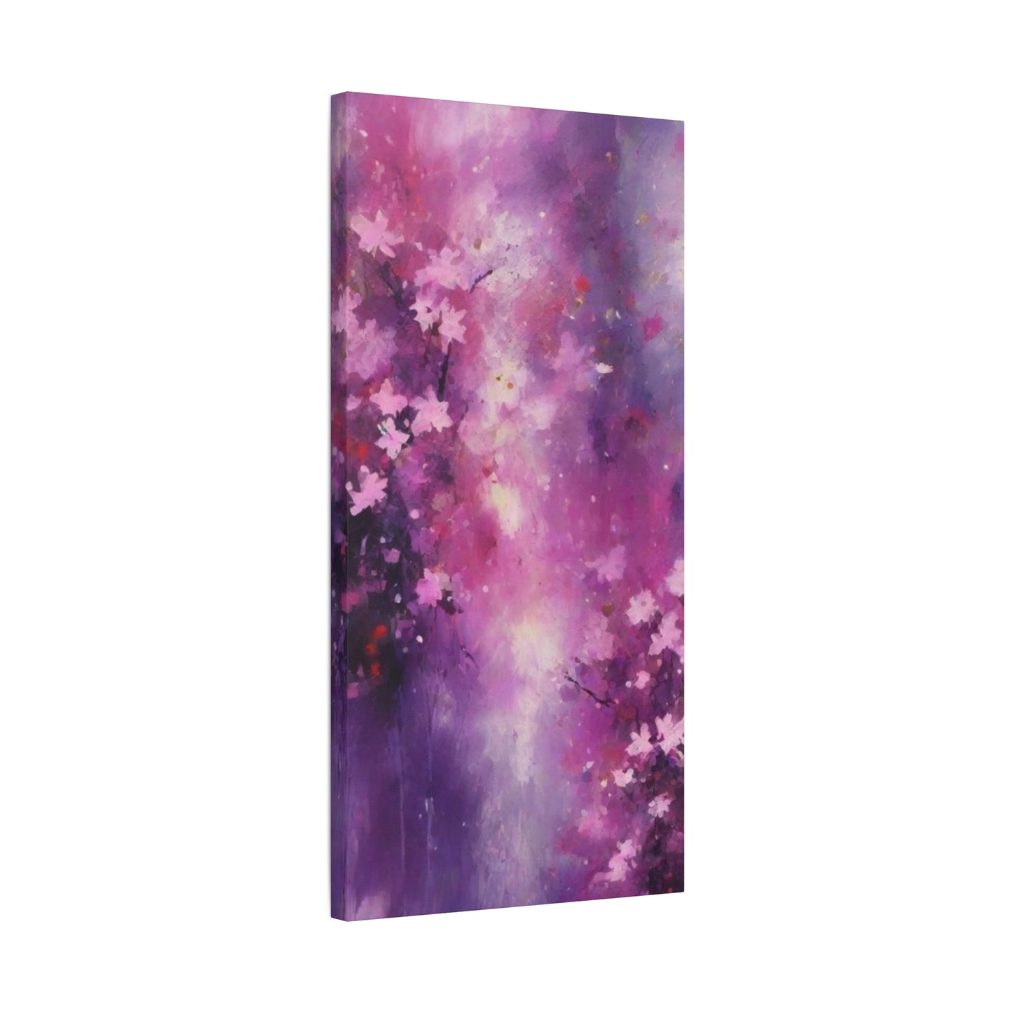 Abstract Art Canvas Print – Modern Wall Art, Digital Artwork, Matte Canvas, Ready to Hang, Home & Office Décor, Modern Wall Décor, Floral Abstract Wall Art - Purple Blossom Matte Canvas