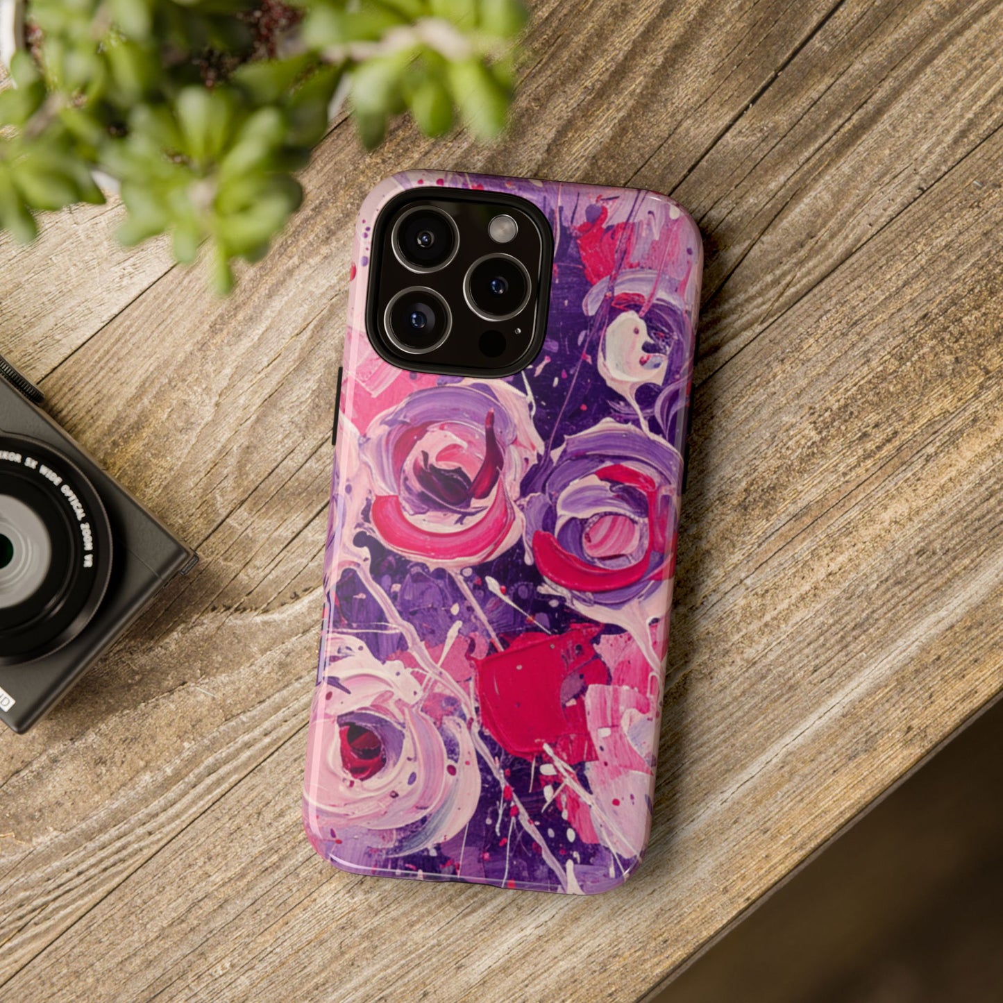 iPhone Tough Cases , iPhone 17 case, Phone Cases for iPhone 14\15\16\17 – Dual Layer, Matte/Glossy Finish, Wireless Charging Compatible, Floral Abstract Tough Phone Case — Protective Cover