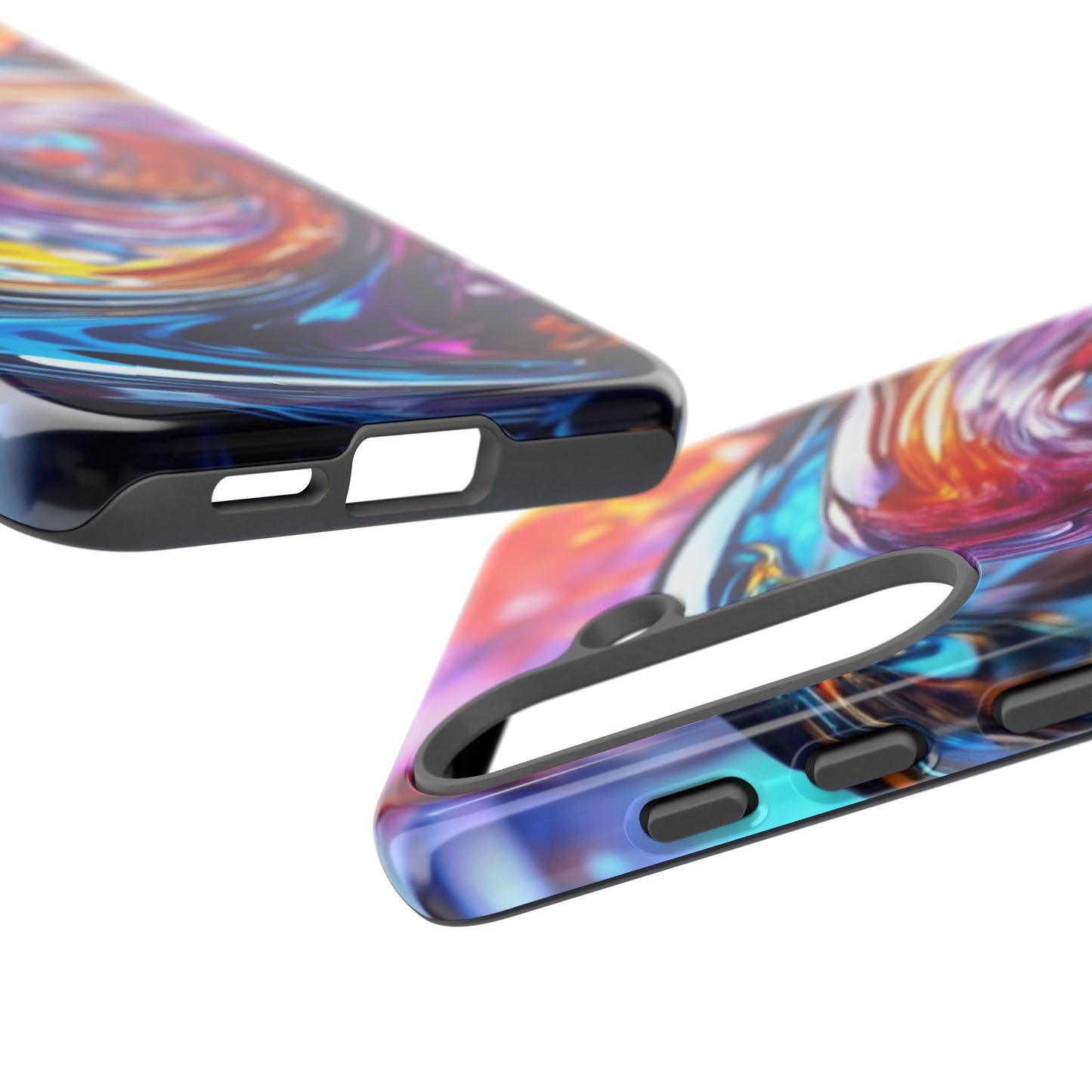 Tough Case Phone Case for Samsung Galaxy S25/S24 – Dual Layer, Matte/Glossy Finish, Wireless Charging Compatible, Vibrant Swirl Phone Case - Tough Cases for Stylish Protection