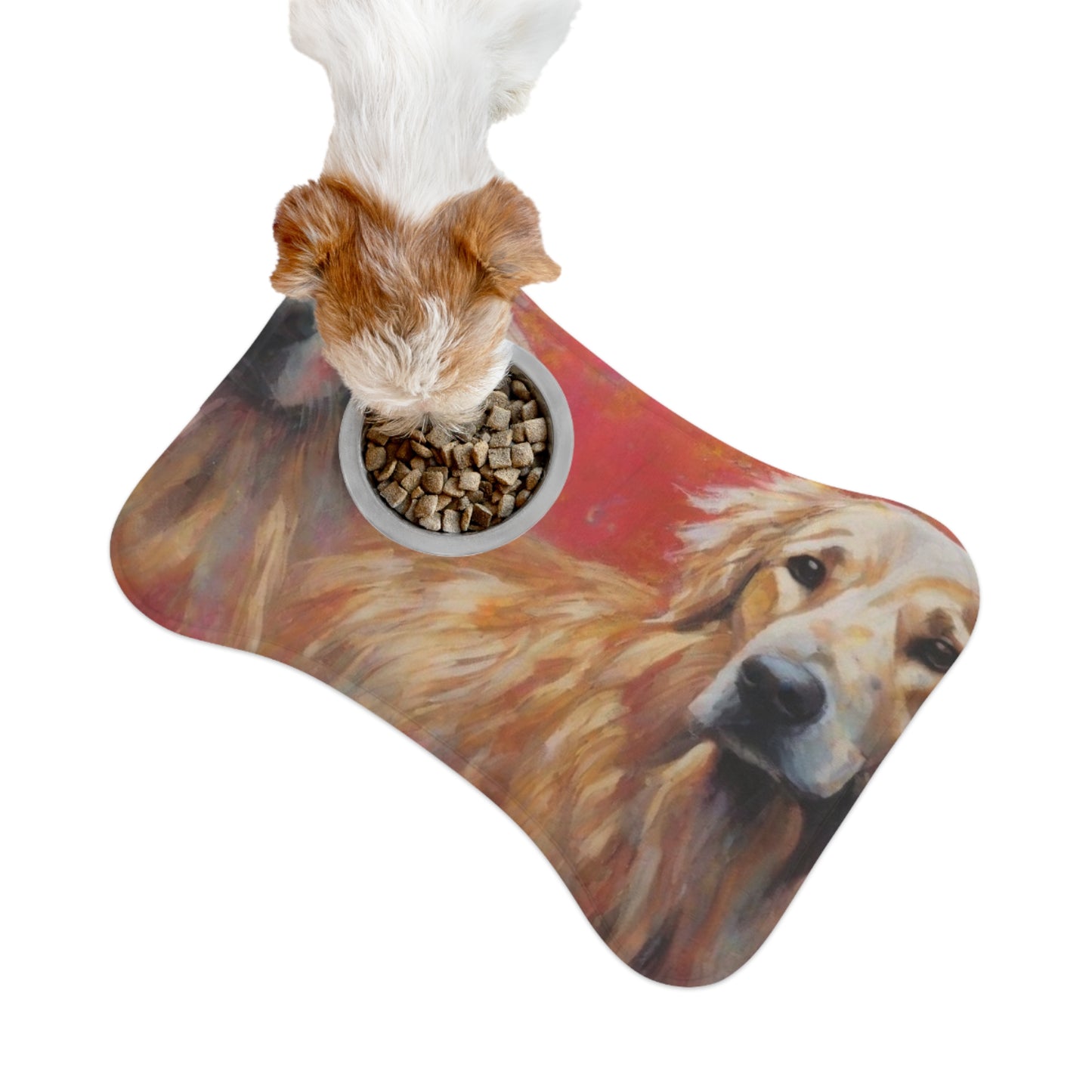 Designer Pet Feeding Mat – Non-Slip, Absorbent & Bone Shaped for Mess-Free Meals