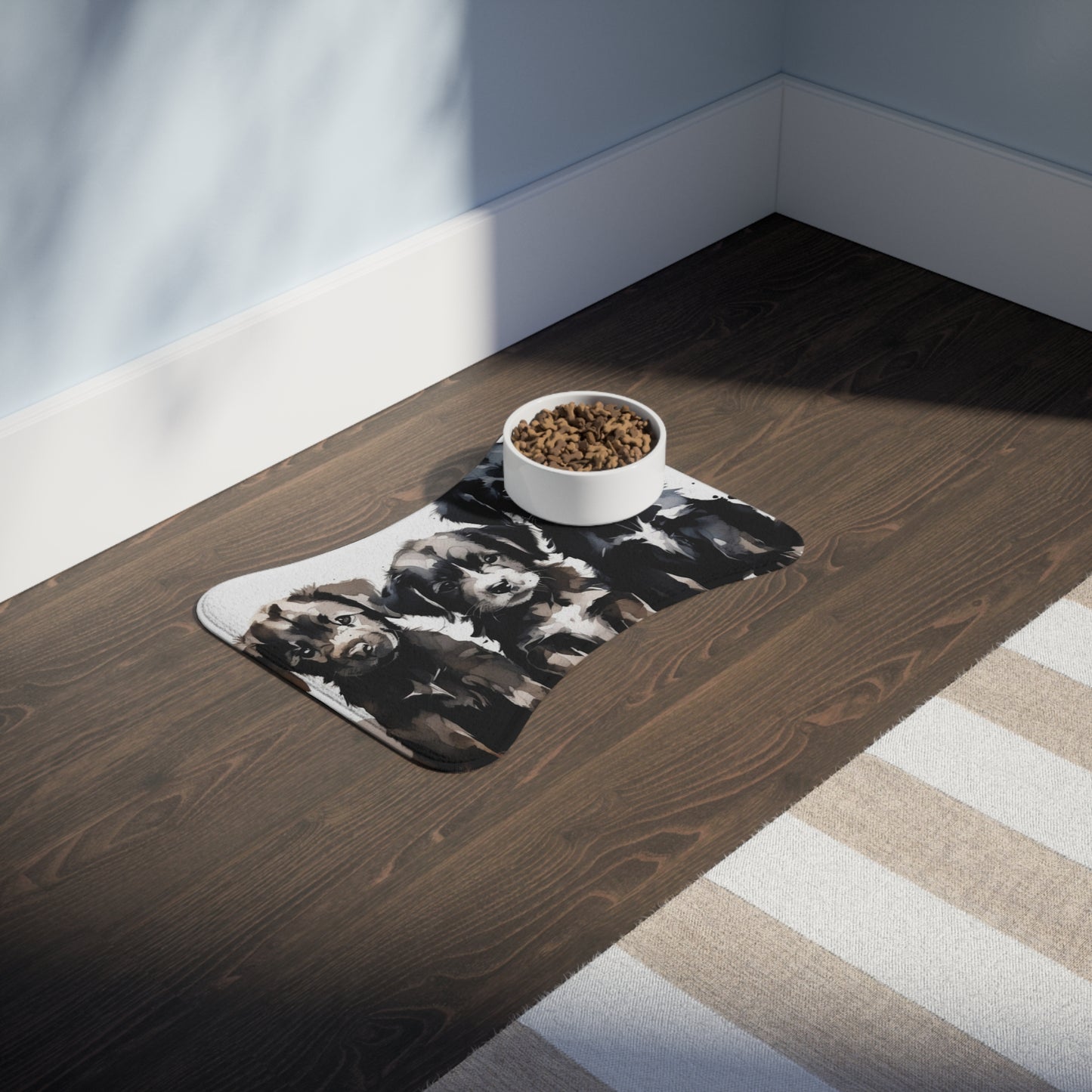 Designer Pet Feeding Mat – Non-Slip, Absorbent & Bone Shaped for Mess-Free Meals