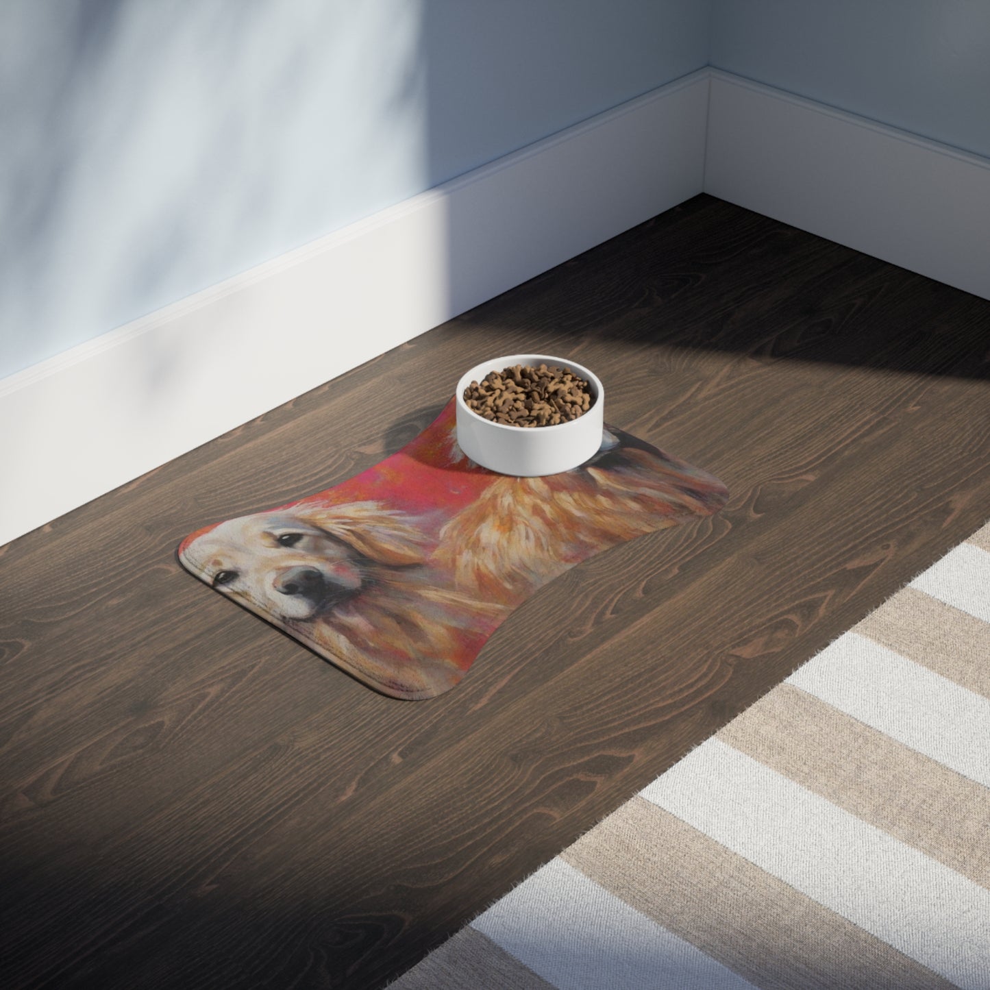 Designer Pet Feeding Mat – Non-Slip, Absorbent & Bone Shaped for Mess-Free Meals