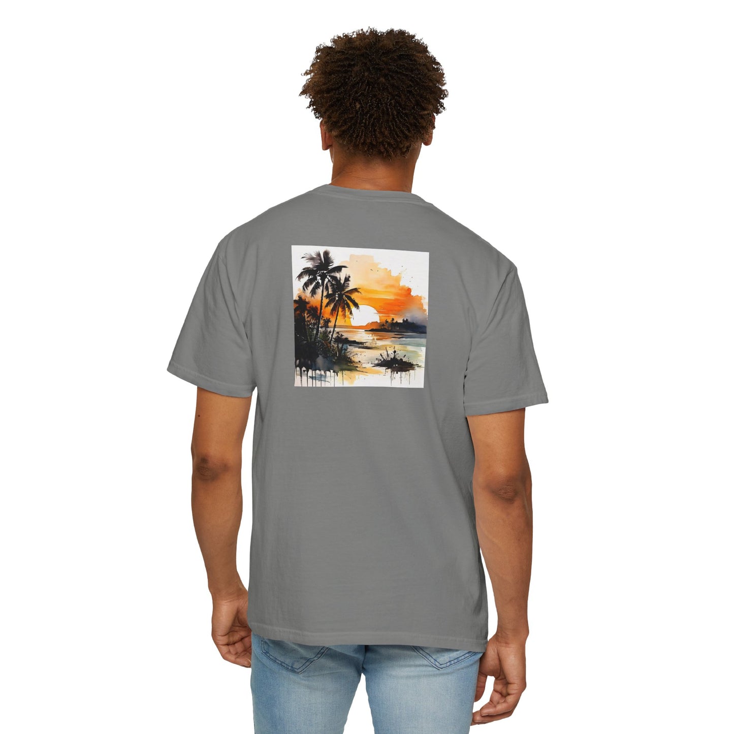 Tropical Sunset T-shirt | Unisex Garment-Dyed Tee | Beach Vibe, Summer Fashion, Vacation Essential, Gift Idea, Relaxed Style