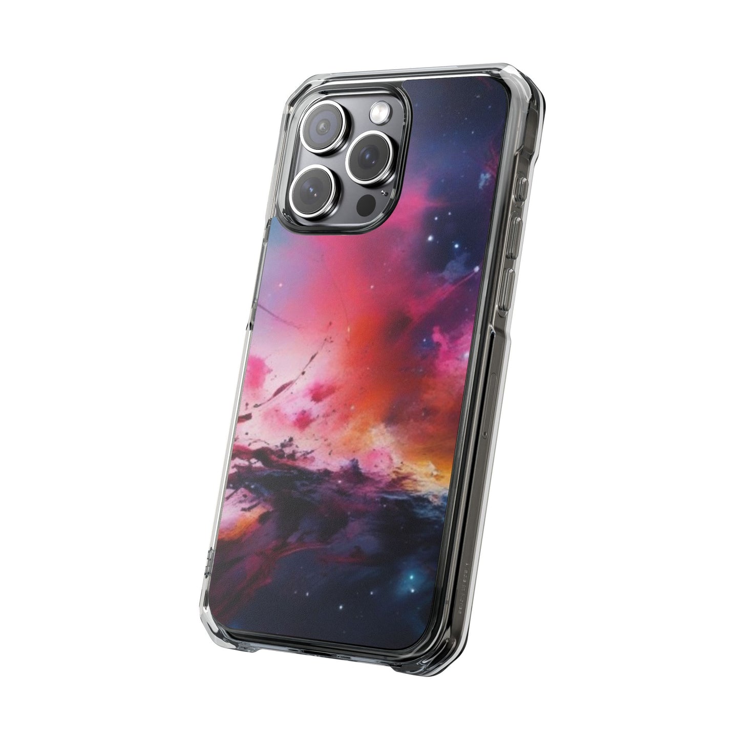 Cosmic Magnetic Phone Case for iPhone 16/15/14 - Nebula Design, Clear Impact Cover, Galaxy Phone Accessory, Unique Gift for Tech Lovers, Phone Protector