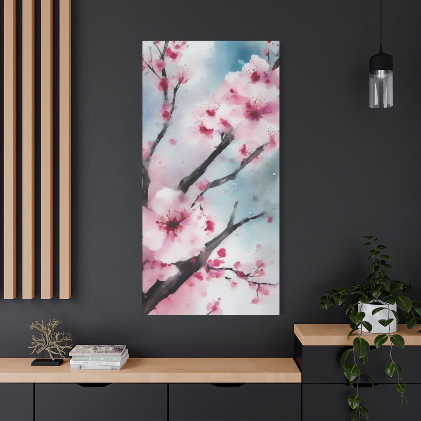 Abstract Art Canvas Print – Modern Wall Art, Digital Artwork, Matte Canvas, Ready to Hang, Home & Office Décor, Modern Wall Décor, Cherry Blossom Canvas Art - Floral Wall Decor