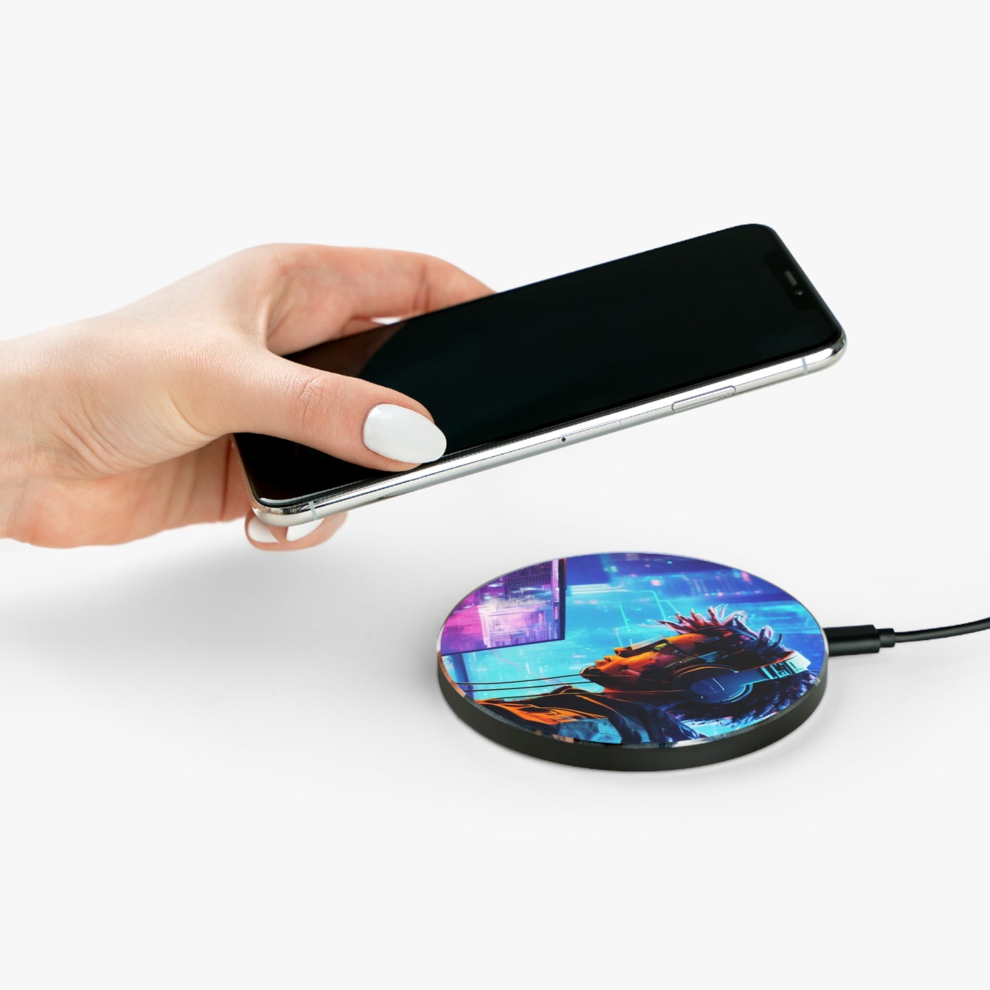 10W Fast Wireless Phone Charger – Qi-Certified for iPhone 16/15/14, Samsung Galaxy S25/S24/S23, Google Pixel 7/8/9 – Sleek, Compact Design with Micro USB Cable.
