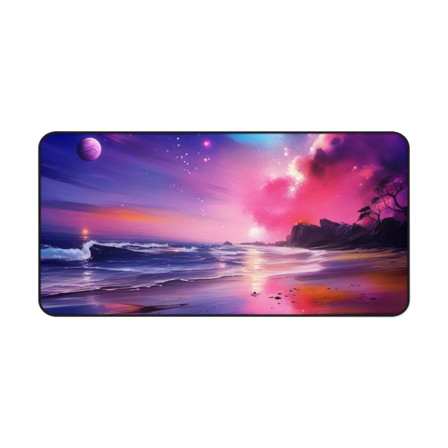 Large Gaming Mouse Pad – Premium Mouse Pad & Tech Accessory for Home & Office, Premium Desk Mat, Gaming Mouse Pad, Non-slip, Cosmic Serenity Desk Mat – Vibrant Ocean & Galaxy Design for Home Office
