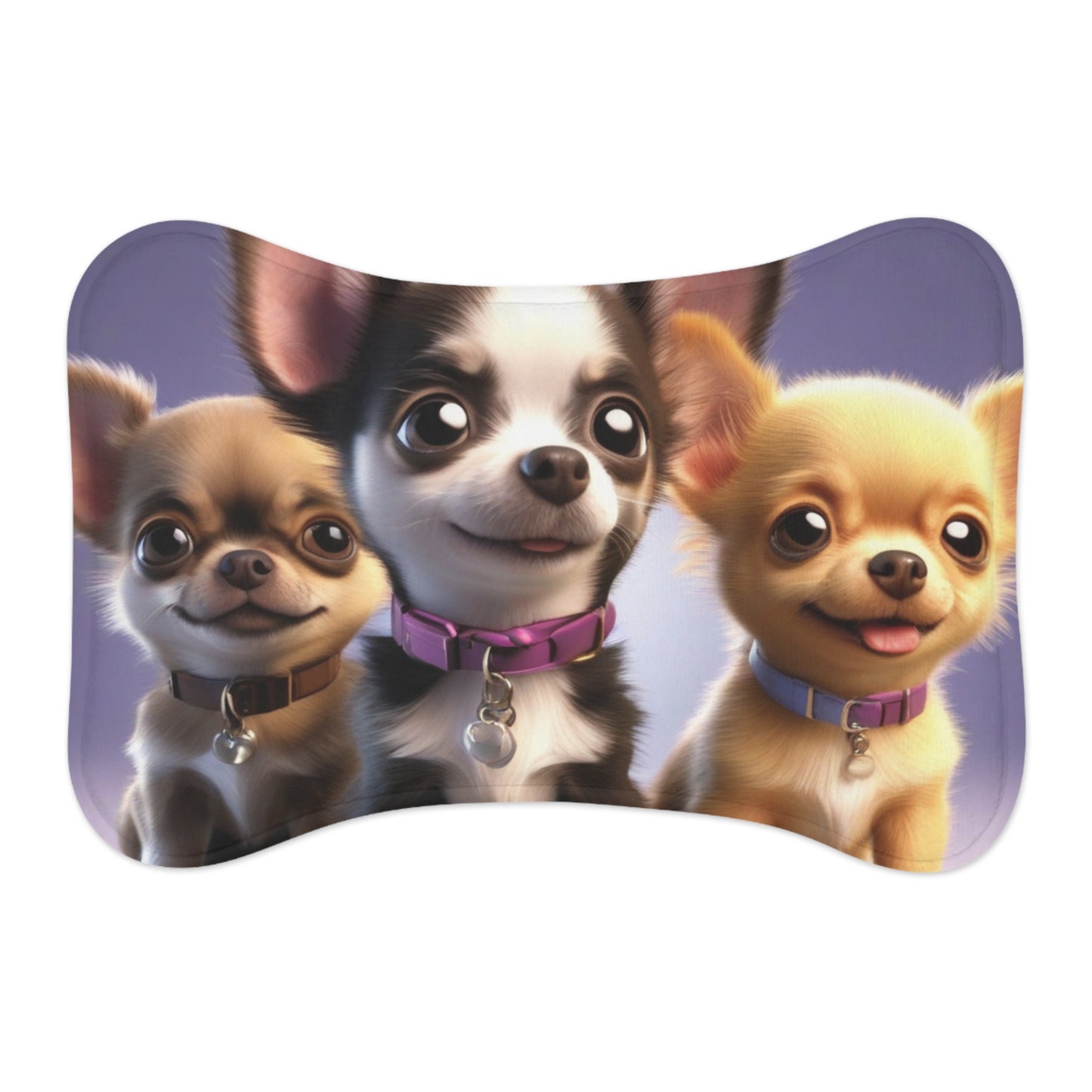 Designer Pet Feeding Mat – Non-Slip, Absorbent & Bone Shaped for Mess-Free Meals, Cute Chihuahua Pet Feeding Mat – Perfect for Dog Lovers