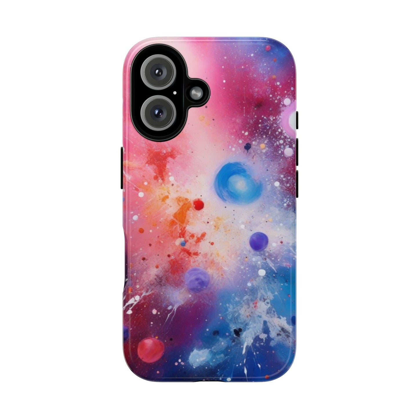 iPhone Tough Case Phone Case for iPhone 14\15\16 – Dual Layer, Matte/Glossy Finish, Wireless Charging Compatible, Galaxy-Themed Tough Phone Case – Vibrant Space Design
