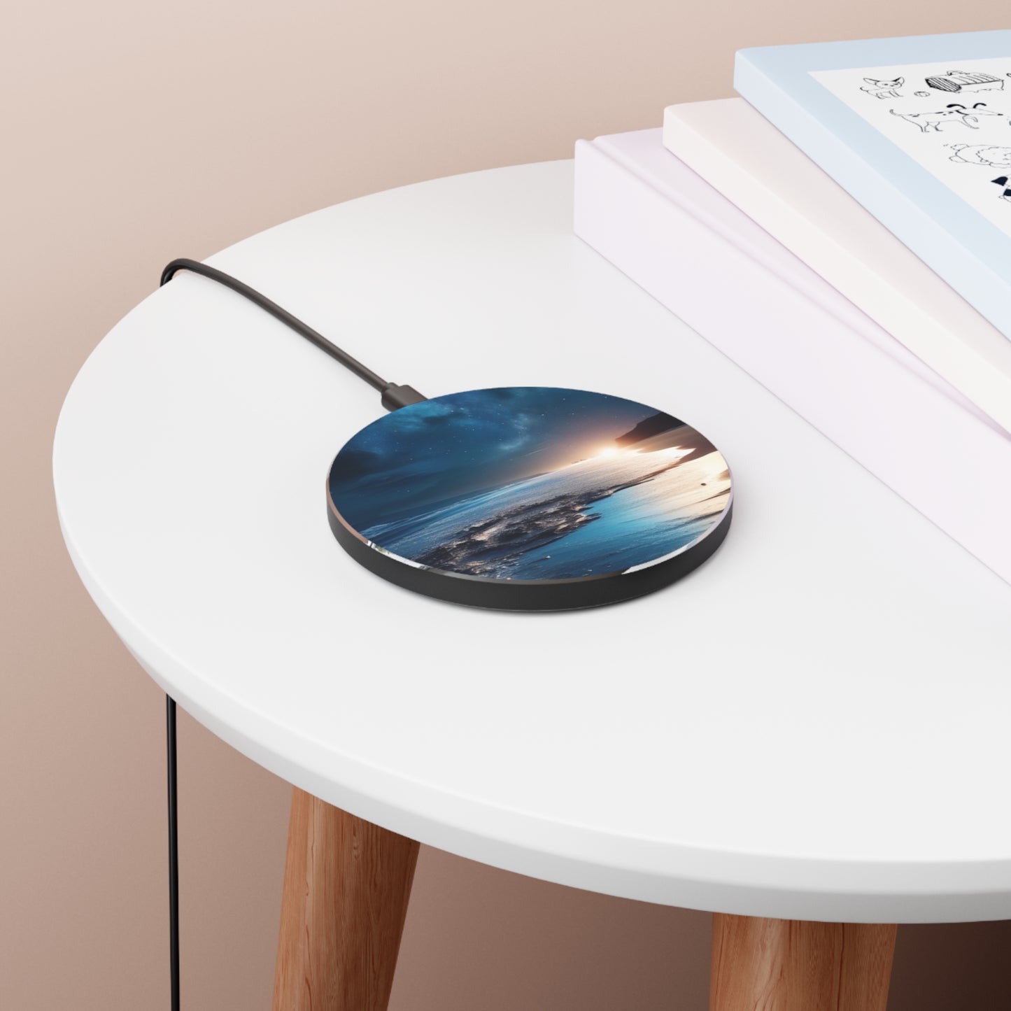 10W Fast Wireless Phone Charger – Qi-Certified for iPhone 16/15/14, Samsung Galaxy S25/S24/S23, Google Pixel 7/8/9 – Sleek, Compact Design with Micro USB Cable.