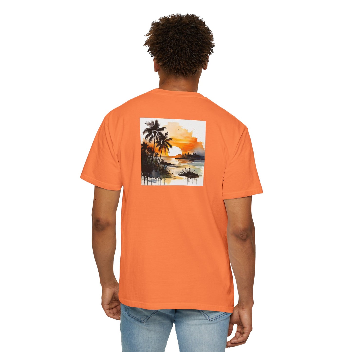 Tropical Sunset T-shirt | Unisex Garment-Dyed Tee | Beach Vibe, Summer Fashion, Vacation Essential, Gift Idea, Relaxed Style
