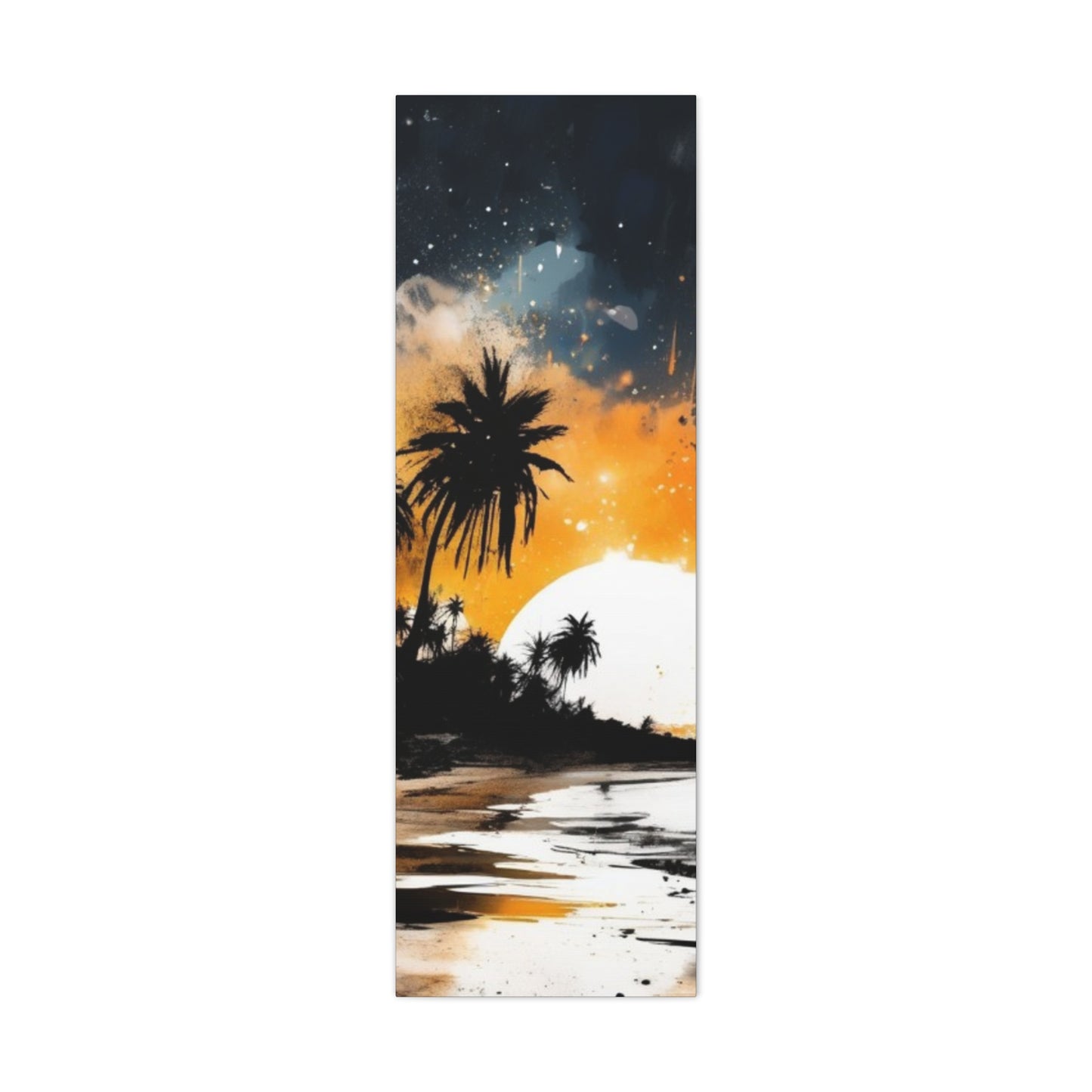 Sunset Beach Canvas Wall Art, Tropical Décor, Home Aesthetic, Gift for Beach Lovers, Relaxing Wall Decoration