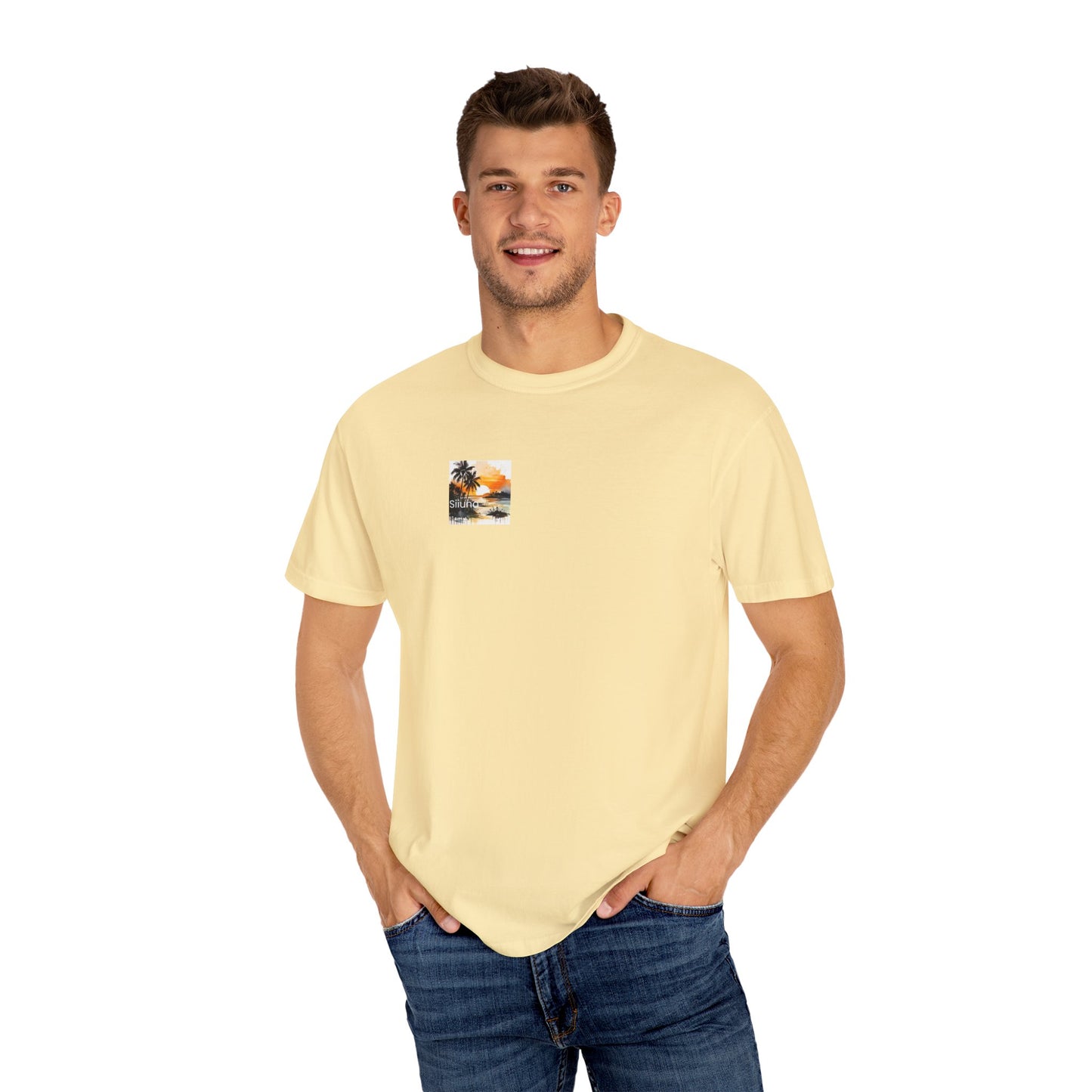 Tropical Sunset T-shirt | Unisex Garment-Dyed Tee | Beach Vibe, Summer Fashion, Vacation Essential, Gift Idea, Relaxed Style