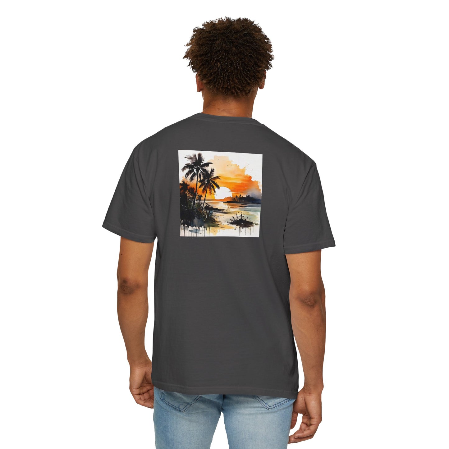 Tropical Sunset T-shirt | Unisex Garment-Dyed Tee | Beach Vibe, Summer Fashion, Vacation Essential, Gift Idea, Relaxed Style